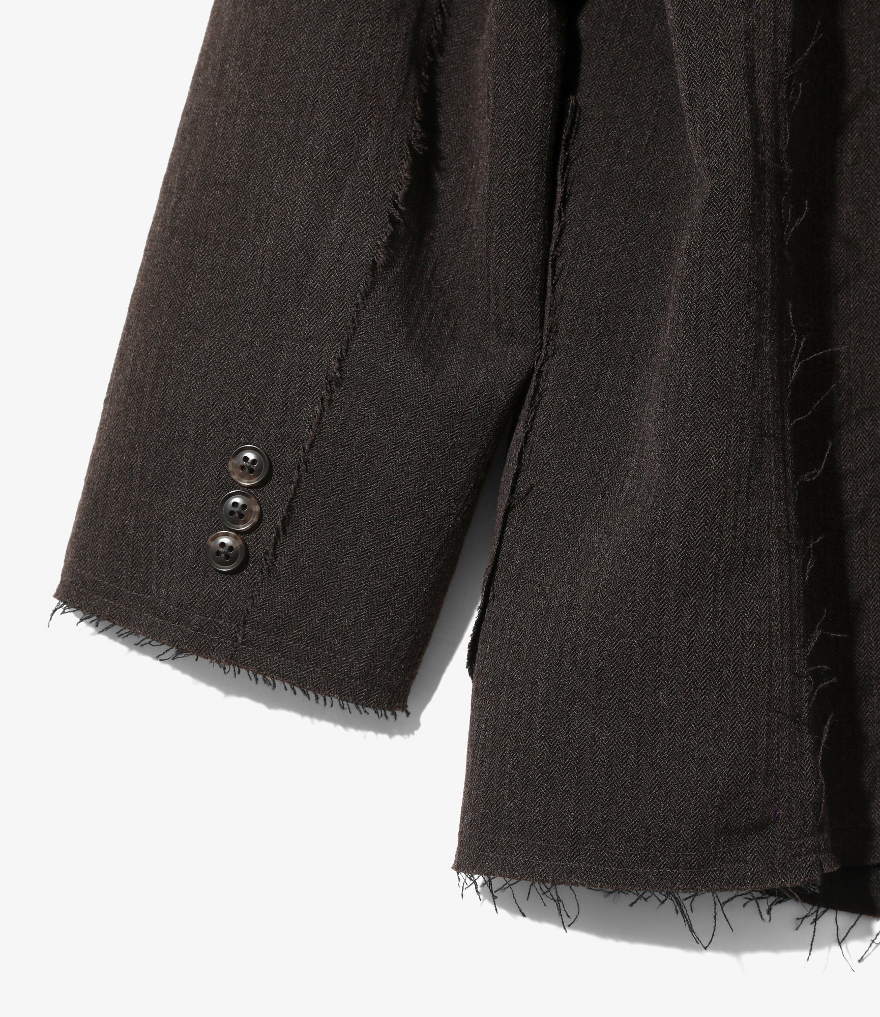 Women's Raw Edge Jacket - Brown - W/L Herringbone - Image 4