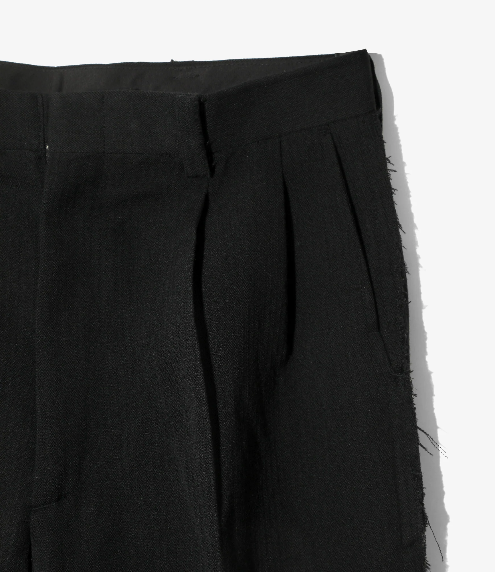 Women's Raw Edge Trouser - Black - W/L Herringbone - Image 3