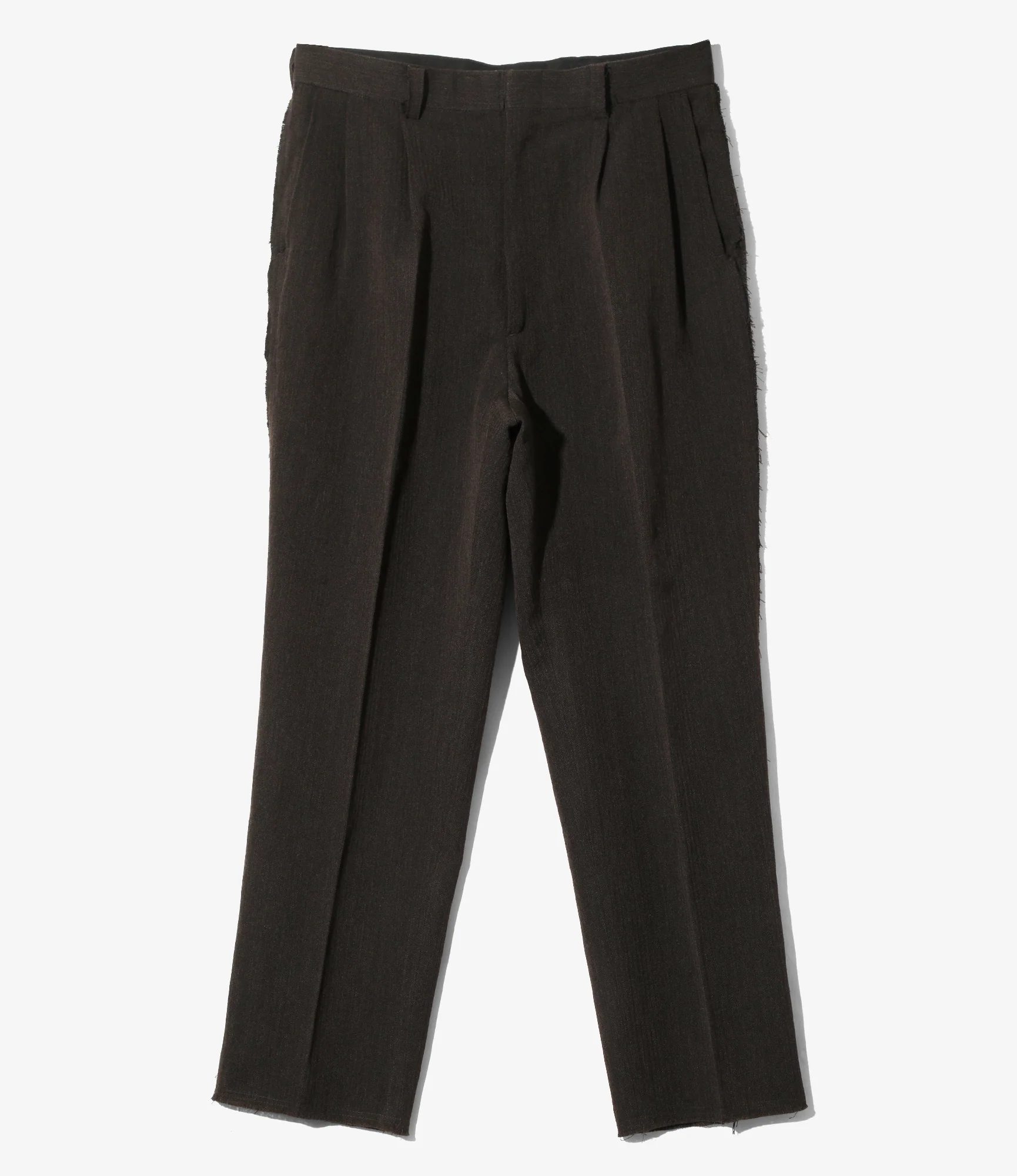 Women's Raw Edge Trouser - Brown - W/L Herringbone