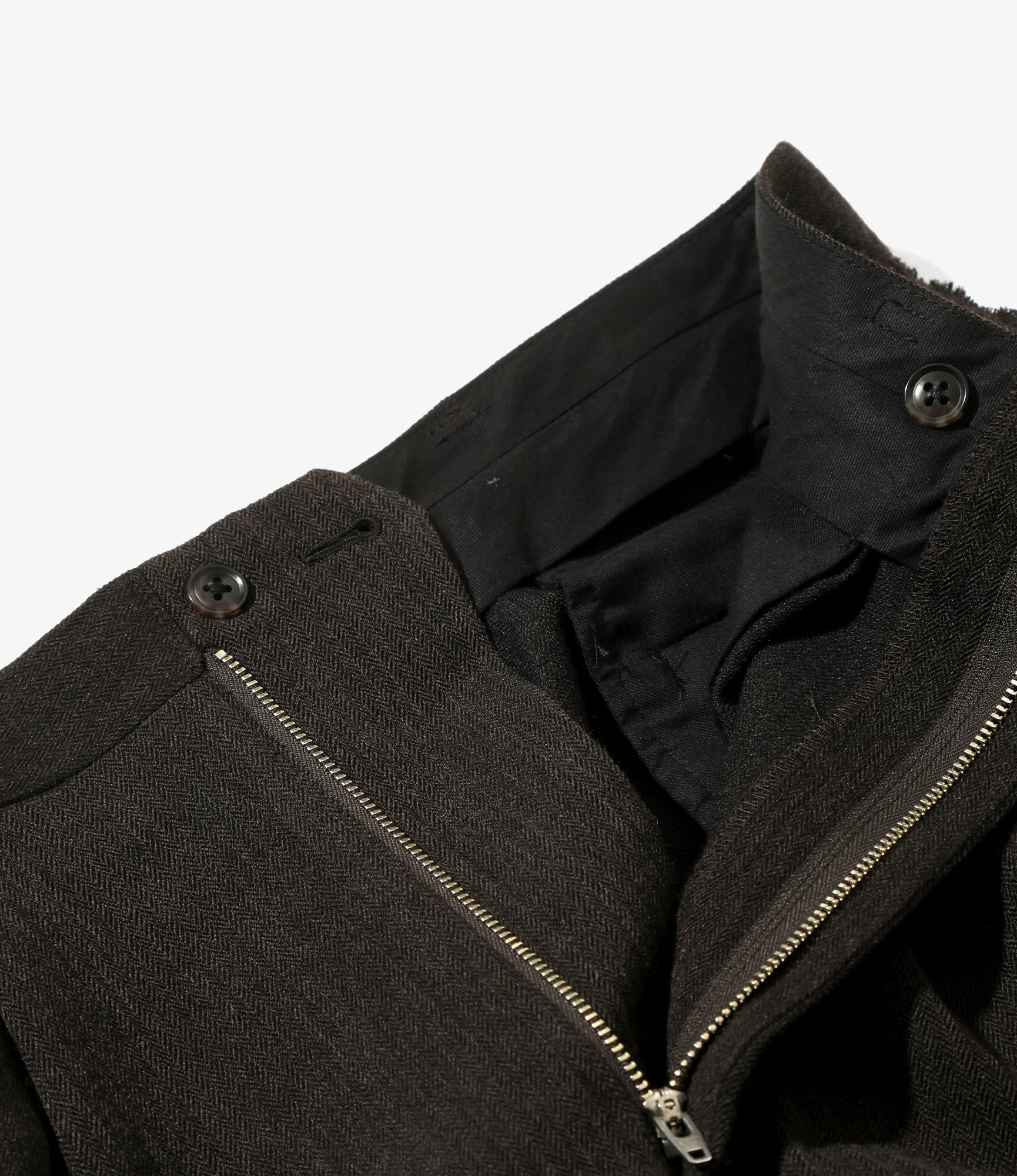 Women's Raw Edge Trouser - Brown - W/L Herringbone - Image 2