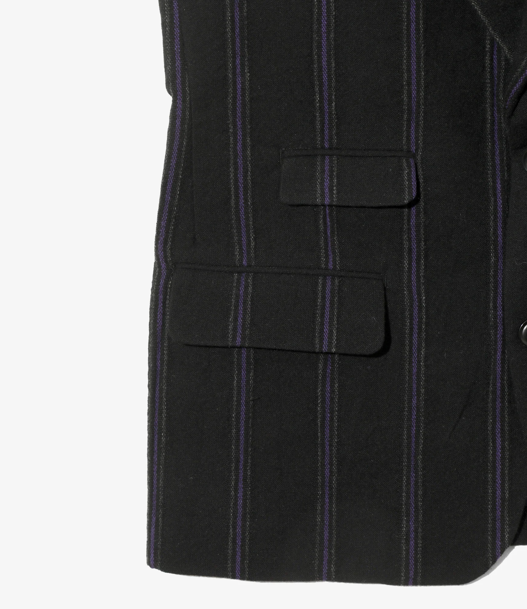 Women's Sleeveless Jacket - Black/Purple - Stripe Tweed - Image 3
