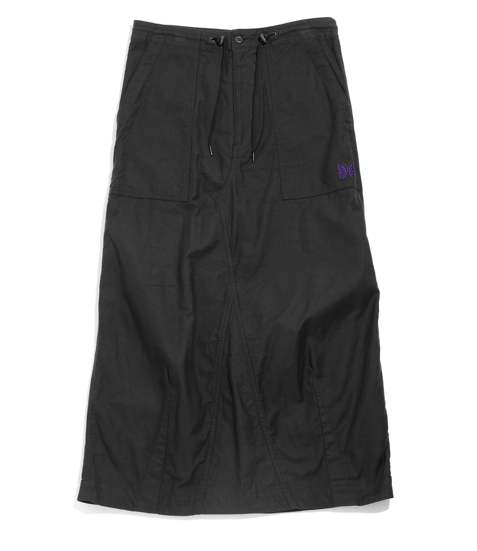 Women's String Fatigue Skirt - Black - Reversed Sateen