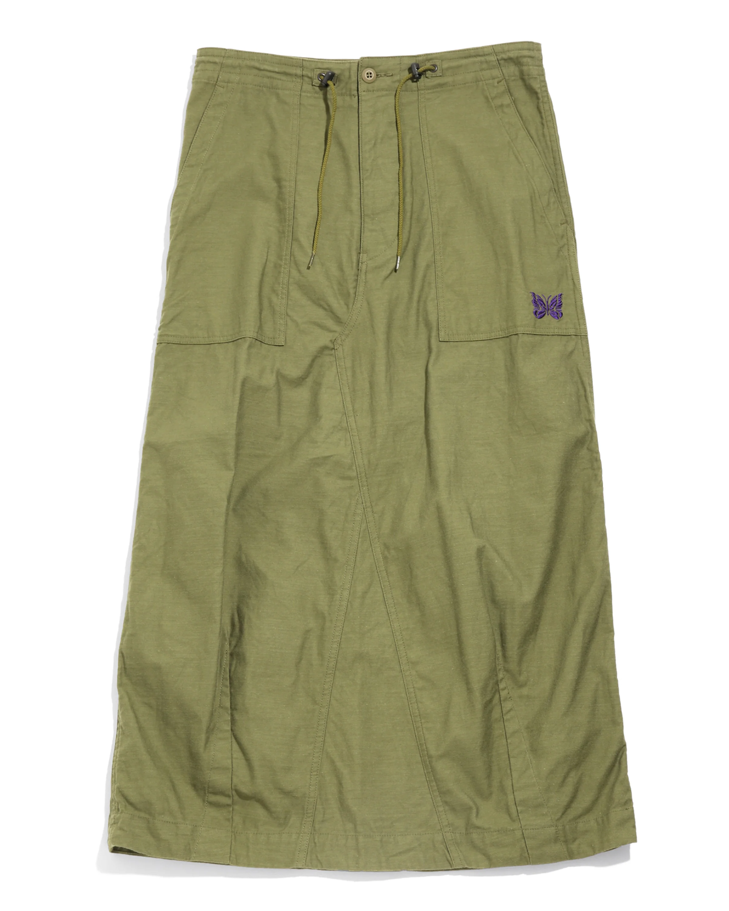 Women's String Fatigue Skirt - Olive - Reversed Sateen
