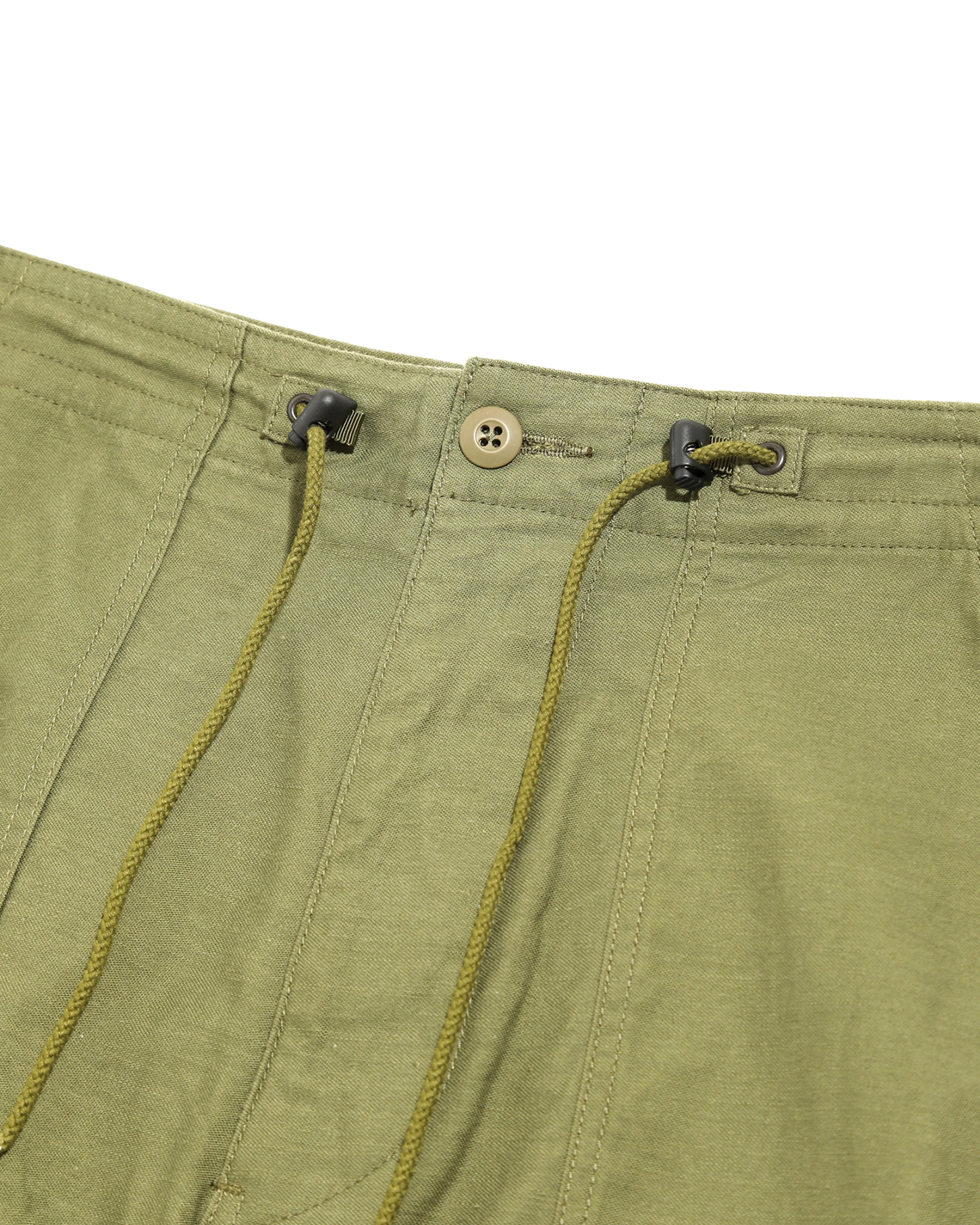 Women's String Fatigue Skirt - Olive - Reversed Sateen - Image 2