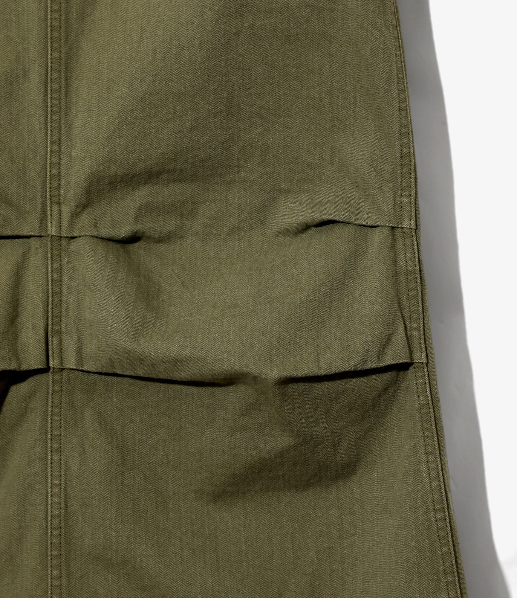 Women's String Field Skirt - Olive - Cotton Herringbone - Image 3