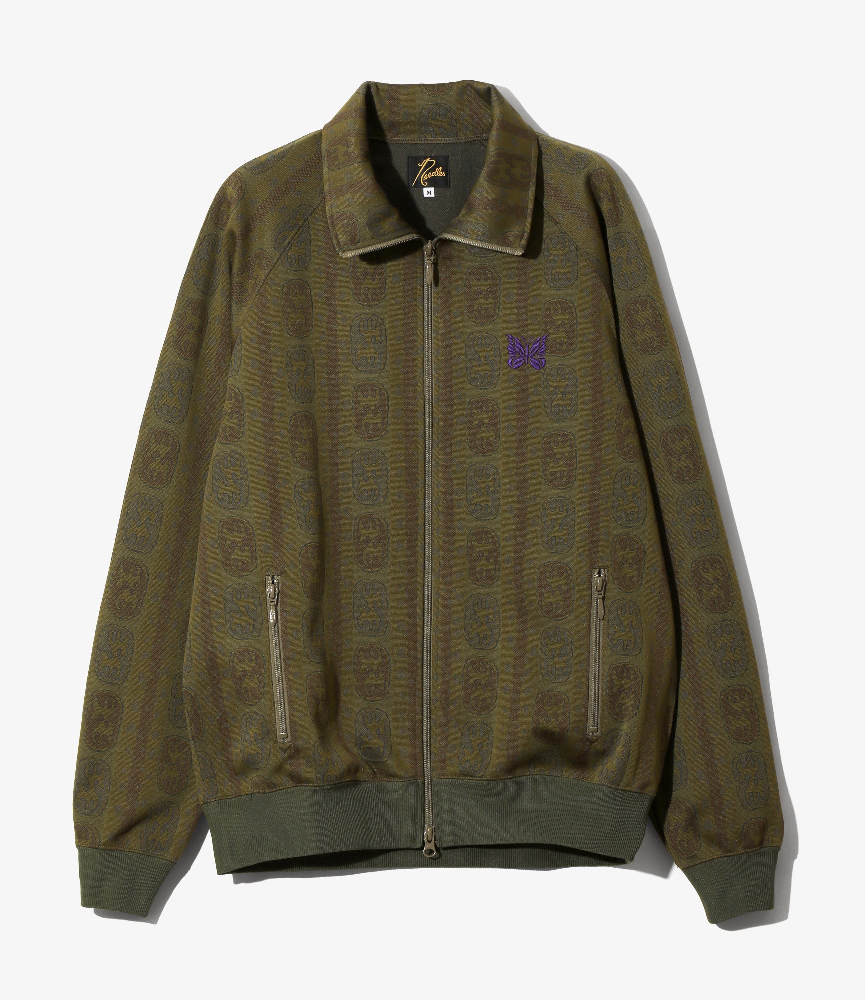 Women's Track Jacket - Olive - Poly Jacquard