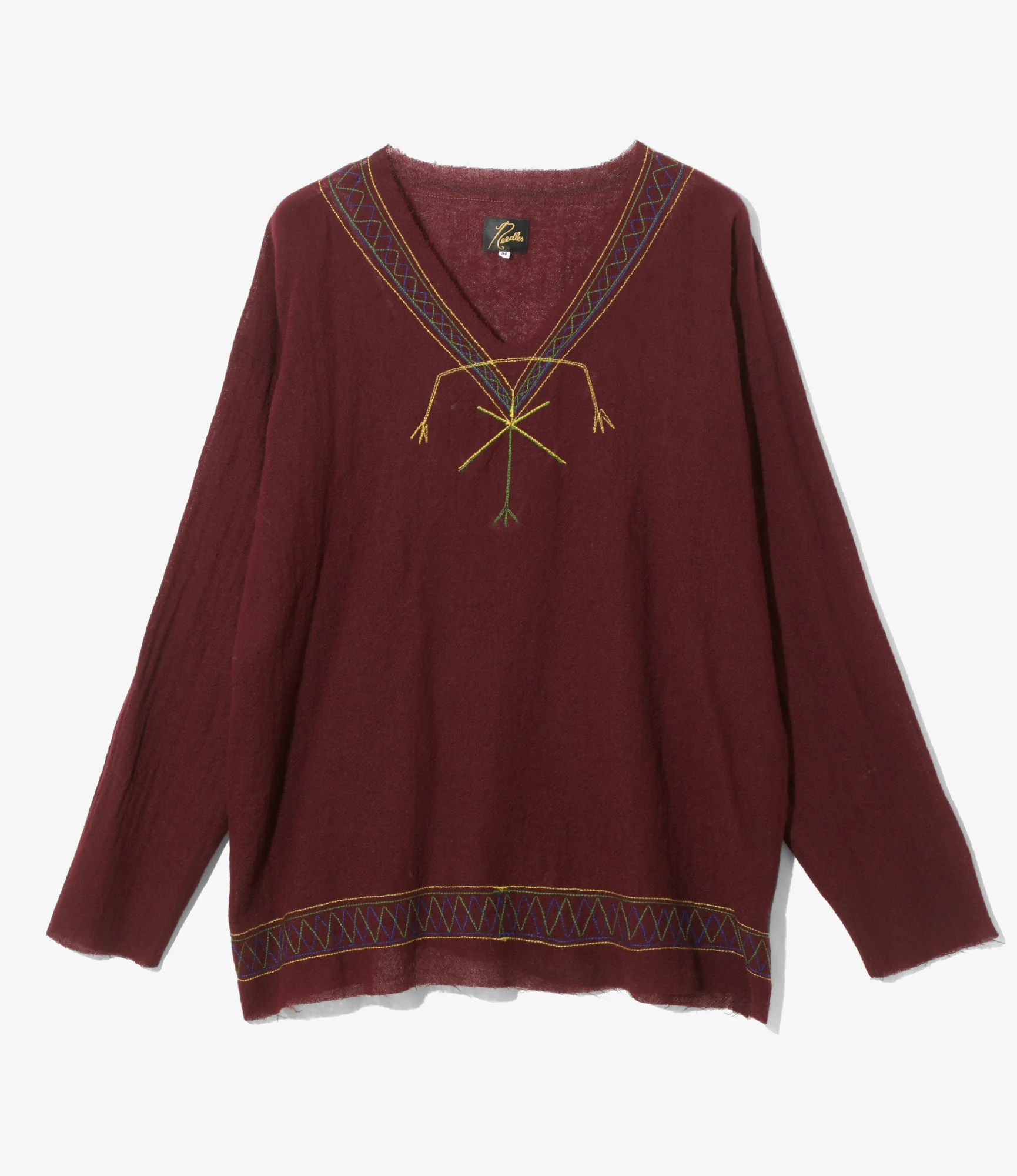 Women's Tunic Shirt - Burgundy - Wool Gauze