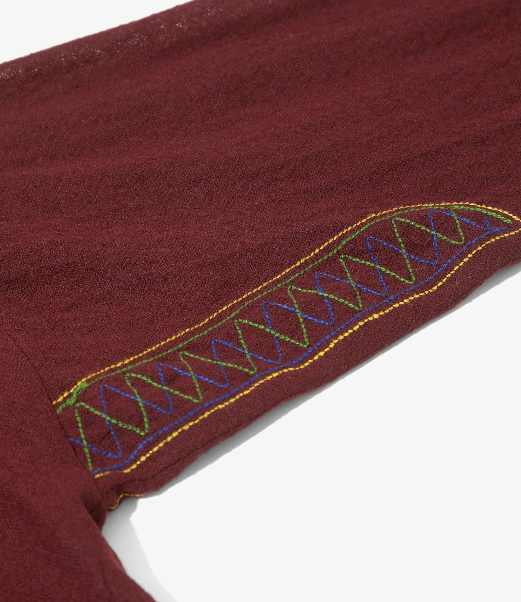 Women's Tunic Shirt - Burgundy - Wool Gauze - Image 3