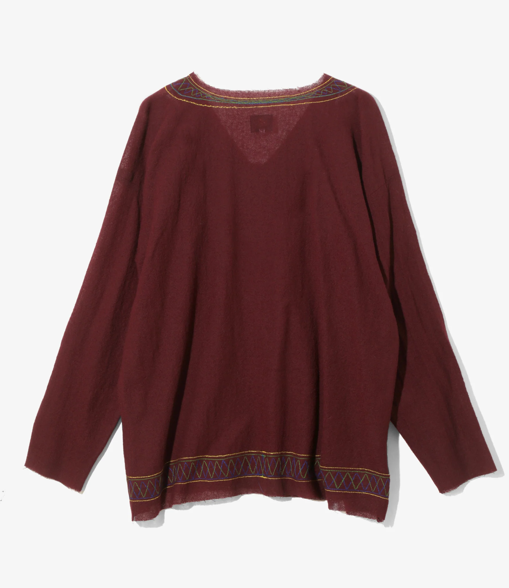 Women's Tunic Shirt - Burgundy - Wool Gauze - Image 4