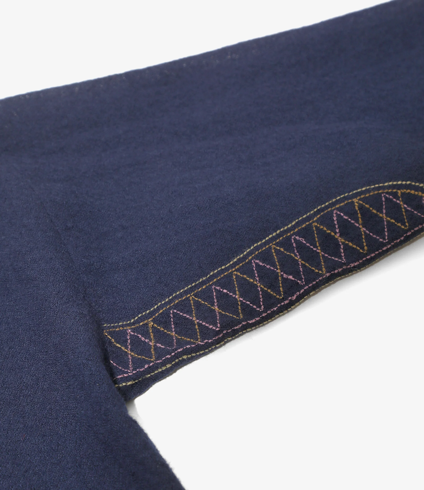 Women's Tunic Shirt - Navy - Wool Gauze - Image 3