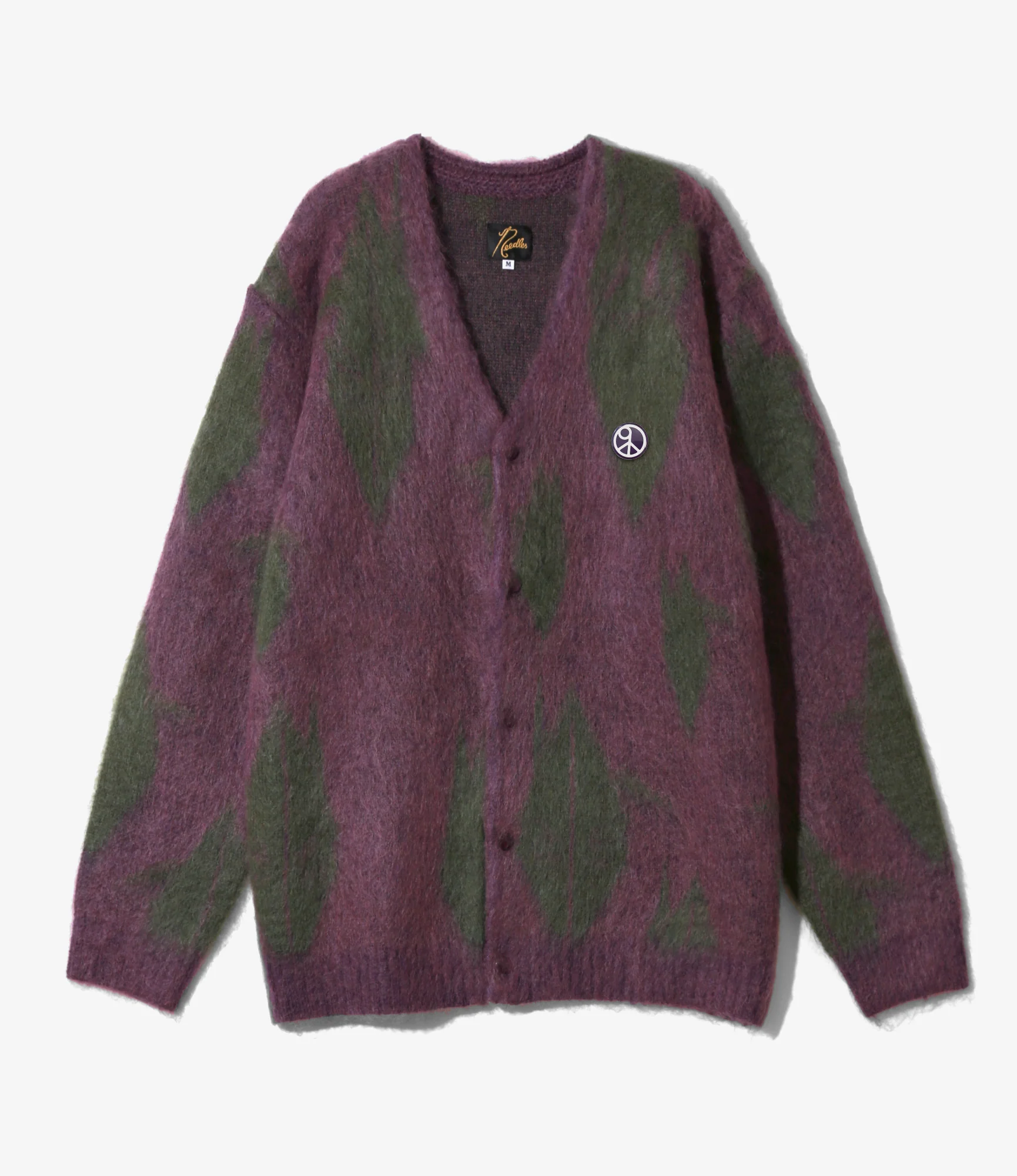 Needles x Sasquatchfabrix - Mohair Knit - Eggplant x Olive - Origami crane