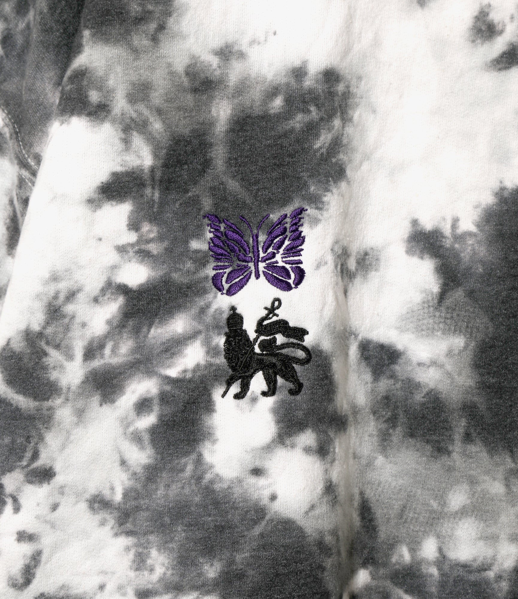 Needles x Sasquatch - Slowgun Sweat Shirt - White x Black - Peace to World / Tie Dye A - Image 2