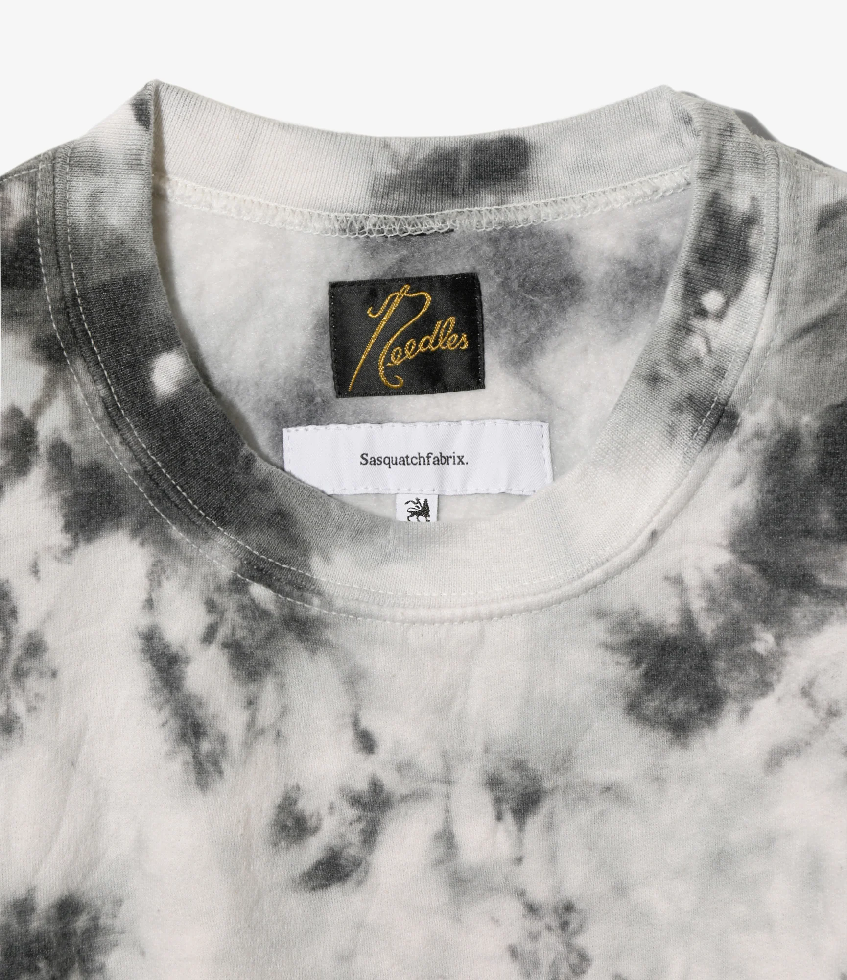 Needles x Sasquatch - Slowgun Sweat Shirt - White x Black - Peace to World / Tie Dye A - Image 4
