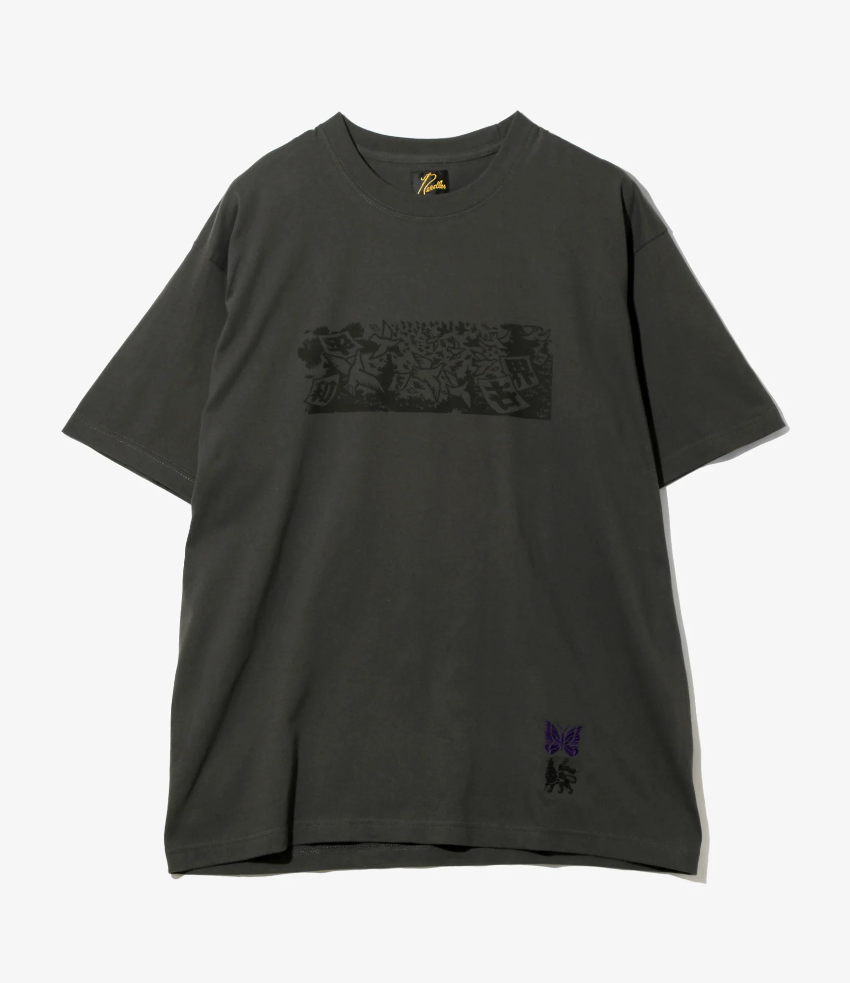 Needles x Sasquatchfabrix - Slowgun Tee - Sumi - Peace to World