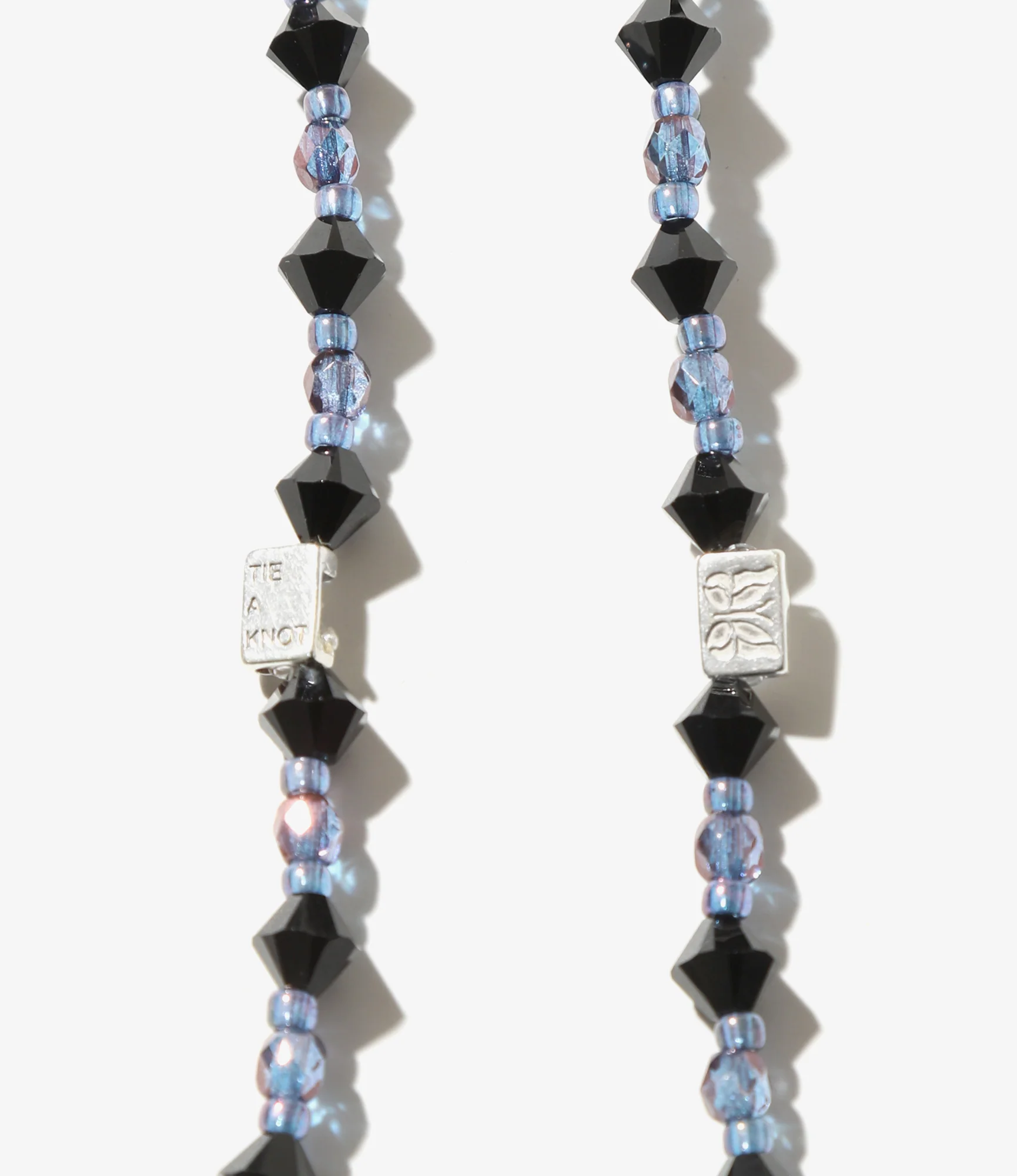 Needles x Tie A Knot - Crystal Beads Long Necklace - Black x Purple - Image 2