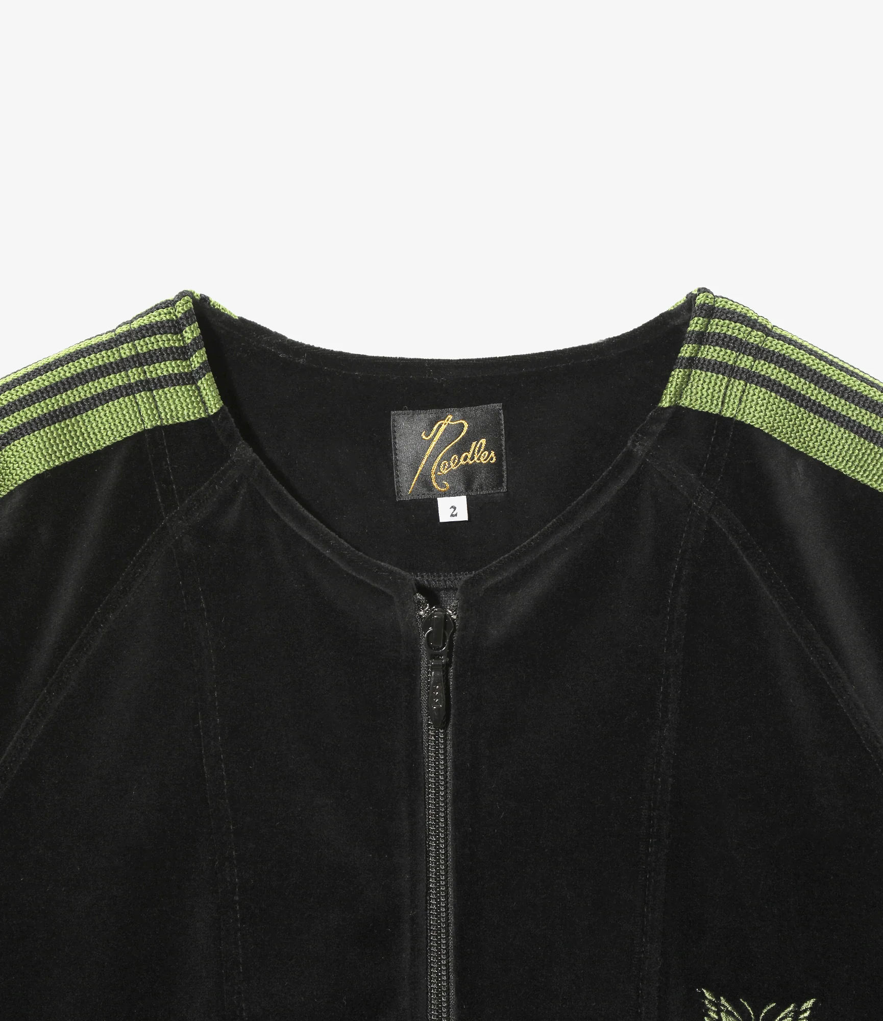 Zipped Track Cardigan - Black - C/PE Velour - Image 3
