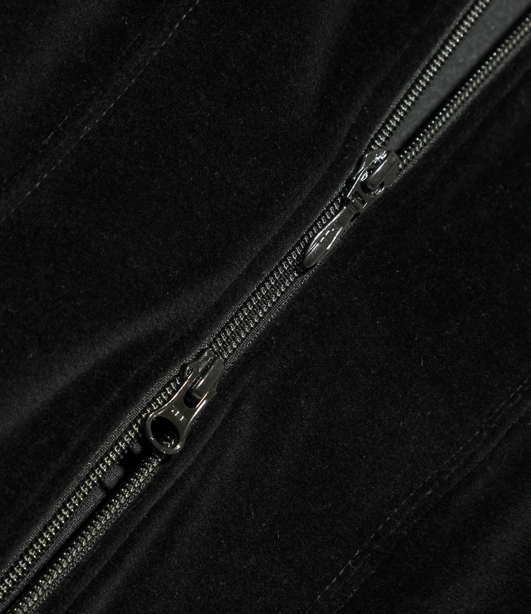 Zipped Track Cardigan - Black - C/PE Velour - Image 5