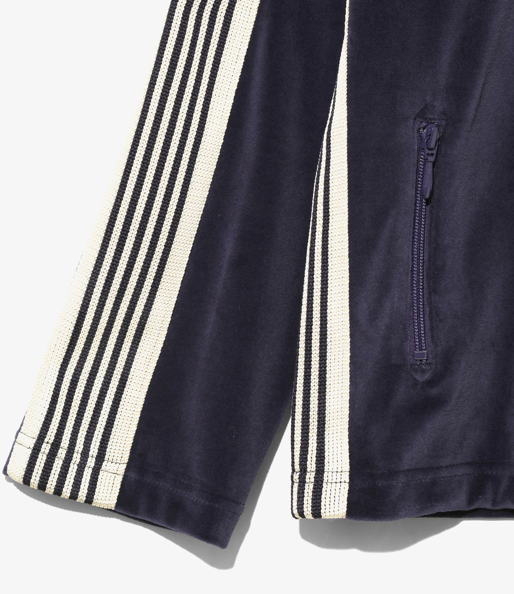 Zipped Track Cardigan - Navy - C/PE Velour - Image 4