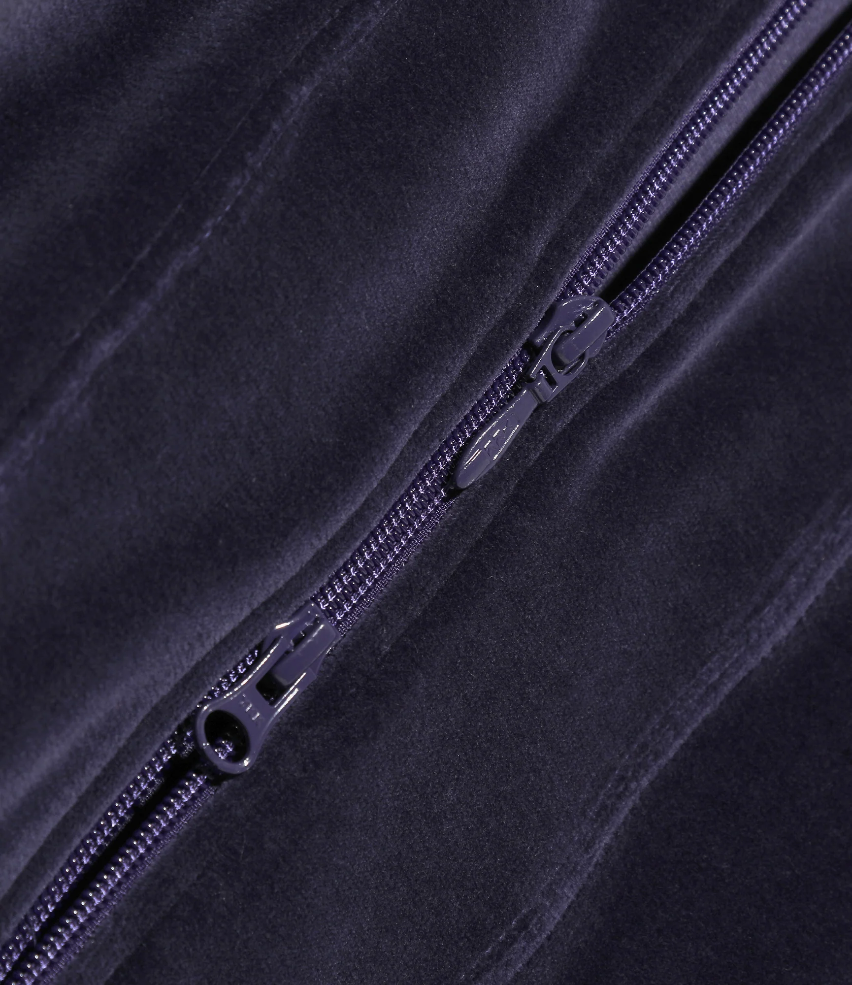Zipped Track Cardigan - Navy - C/PE Velour - Image 5