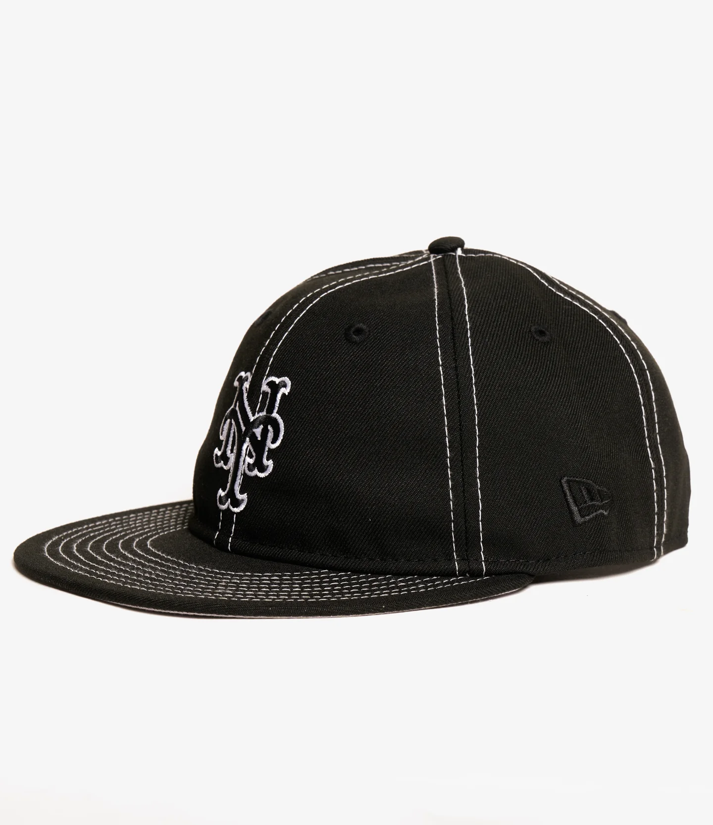 NNY Special - Mets - New Era Retro Crown 9Fifty Snapback- Black / White Stitch - Image 2
