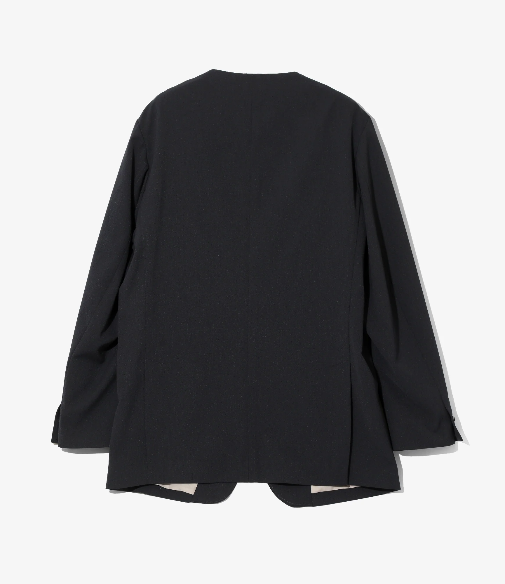 No Collar 2B Jacket - Navy - Poly Twill - Image 5
