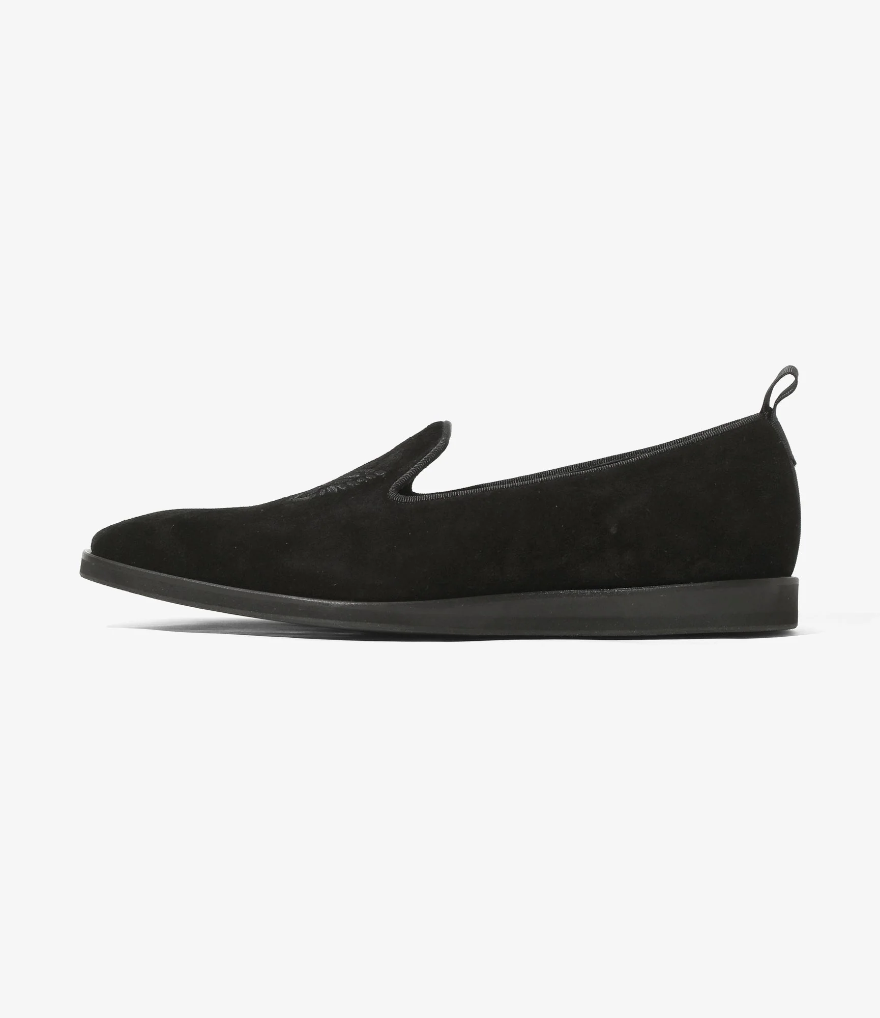 Papillon Emb. Slip-on - Black - Suede - Image 4