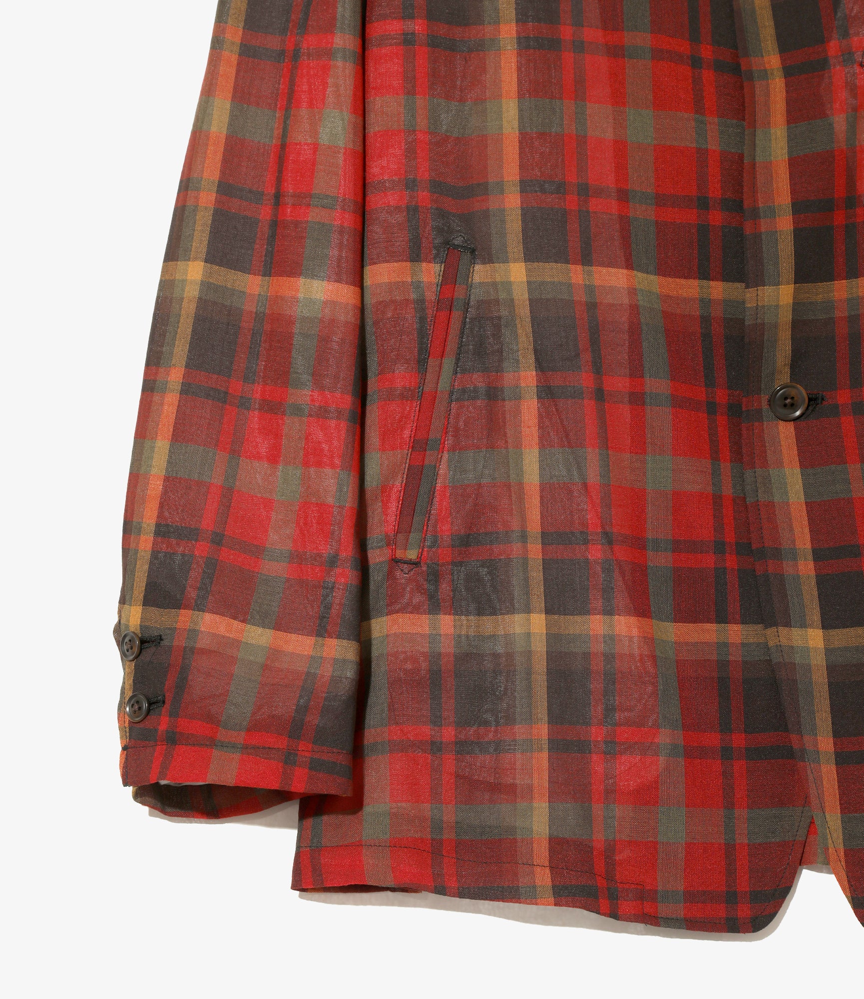 Pin Lapel 2B Jacket - Red - W/N Boil Plaid - Image 3