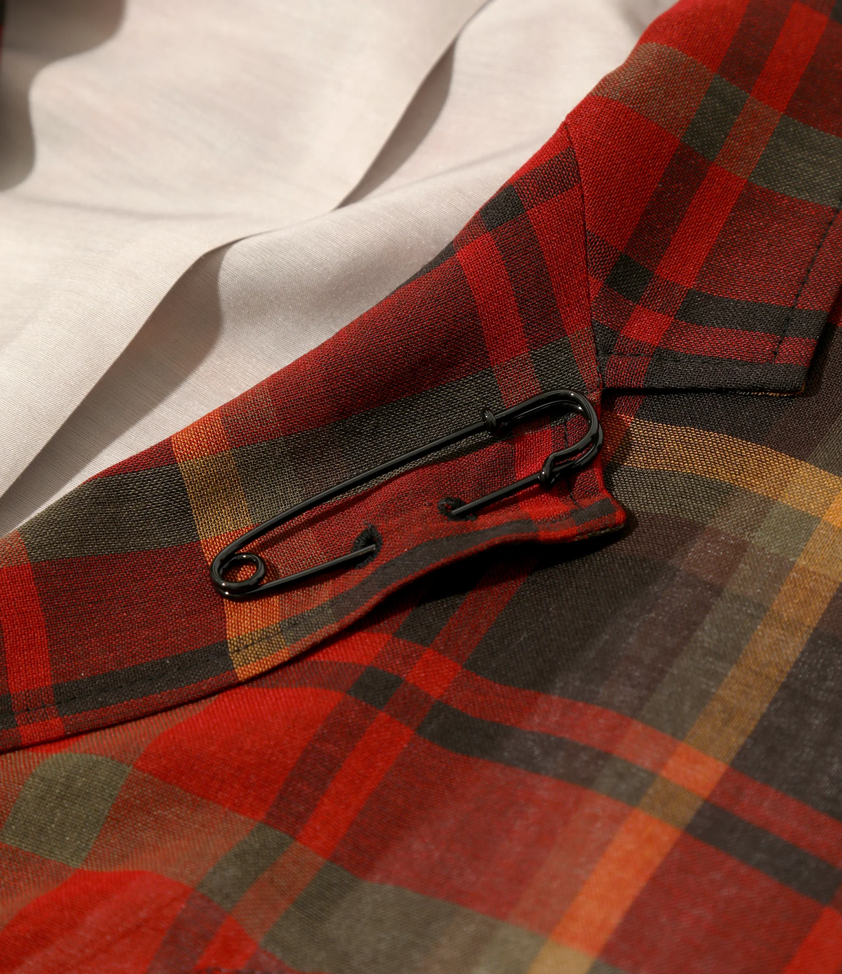 Pin Lapel 2B Jacket - Red - W/N Boil Plaid - Image 6