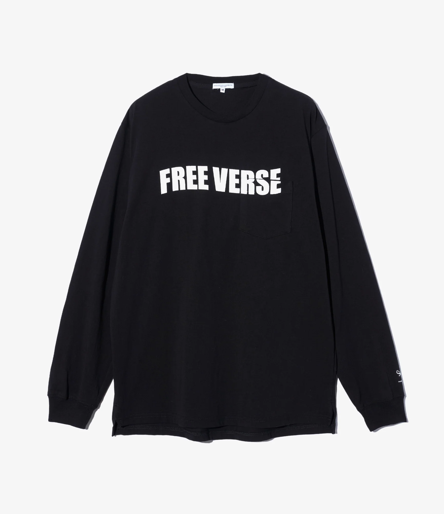 Printed Cross Crew Neck L/S T-Shirt - Black Free Verse Print