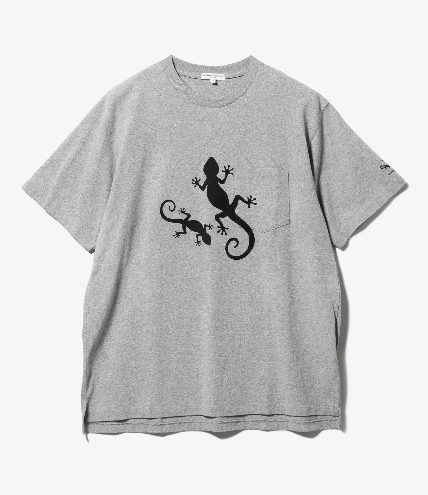 Printed Cross Crew Neck T-Shirt - Grey Gecko Print