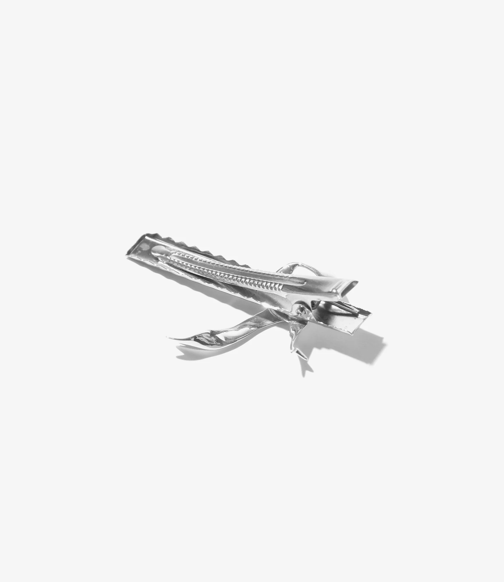 "R" Ribbon Hair Clip - Silver - Image 2