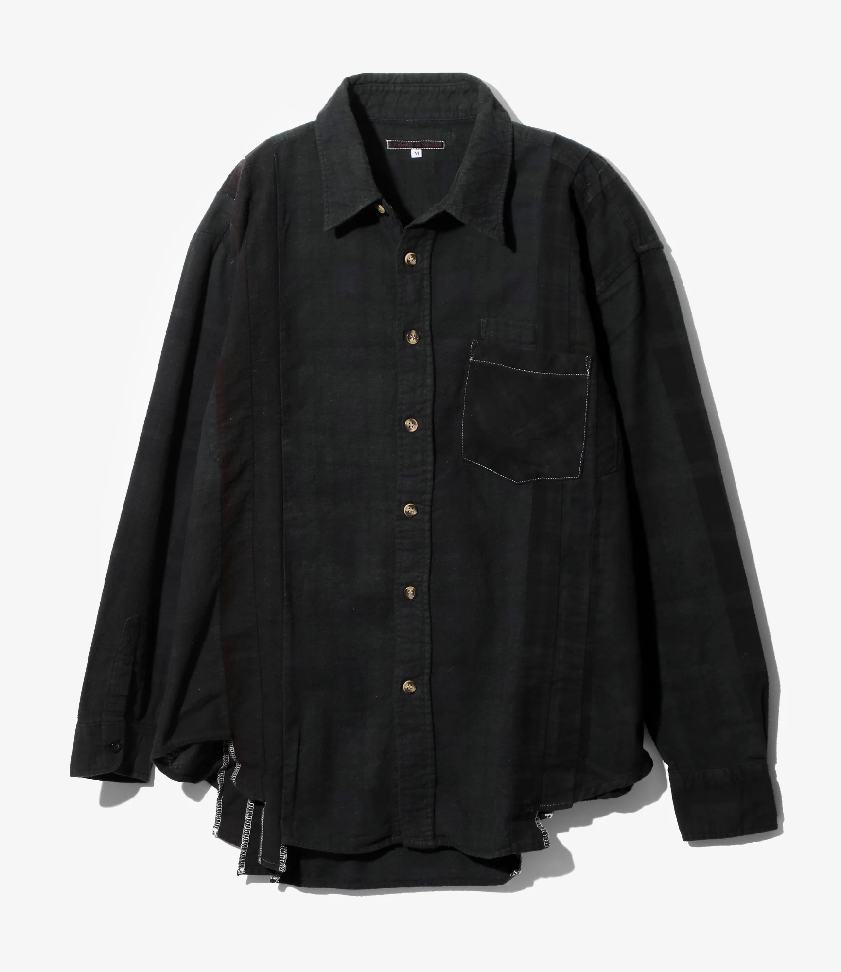 Flannel Shirt -> 7 Cuts Shirt / Over Dye - Black