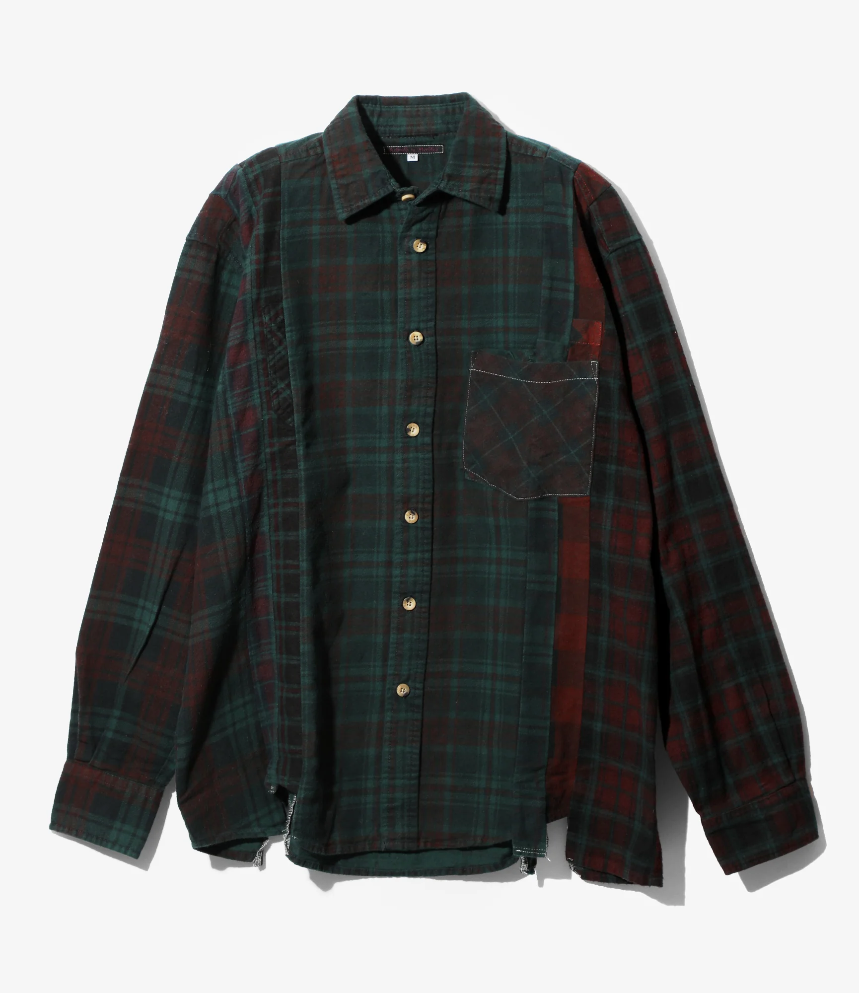 Flannel Shirt -> 7 Cuts Shirt / Over Dye - Dk.Green
