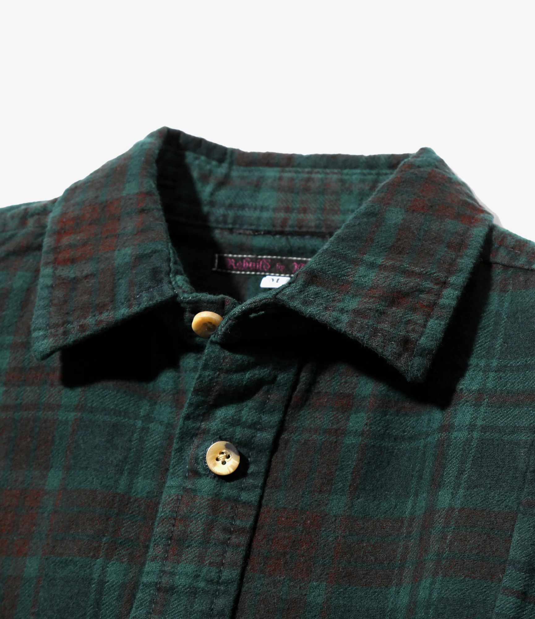 Flannel Shirt -> 7 Cuts Shirt / Over Dye - Dk.Green - Image 2