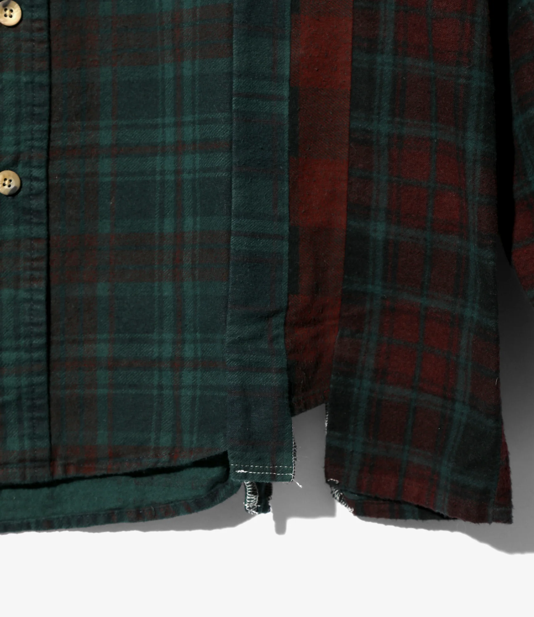 Flannel Shirt -> 7 Cuts Shirt / Over Dye - Dk.Green - Image 4