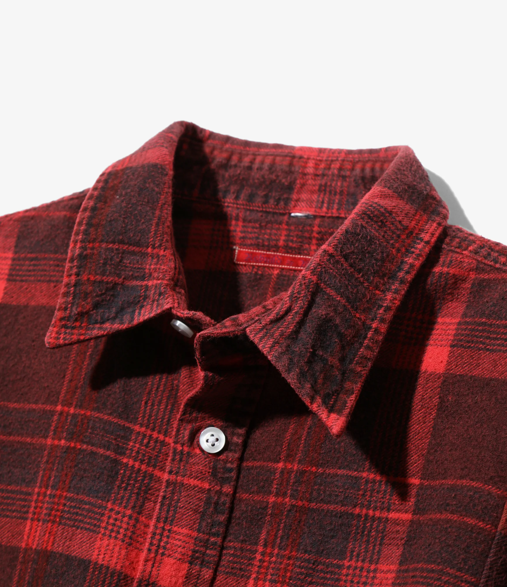 Flannel Shirt -> 7 Cuts Wide Shirt / Over Dye - Red - Image 2