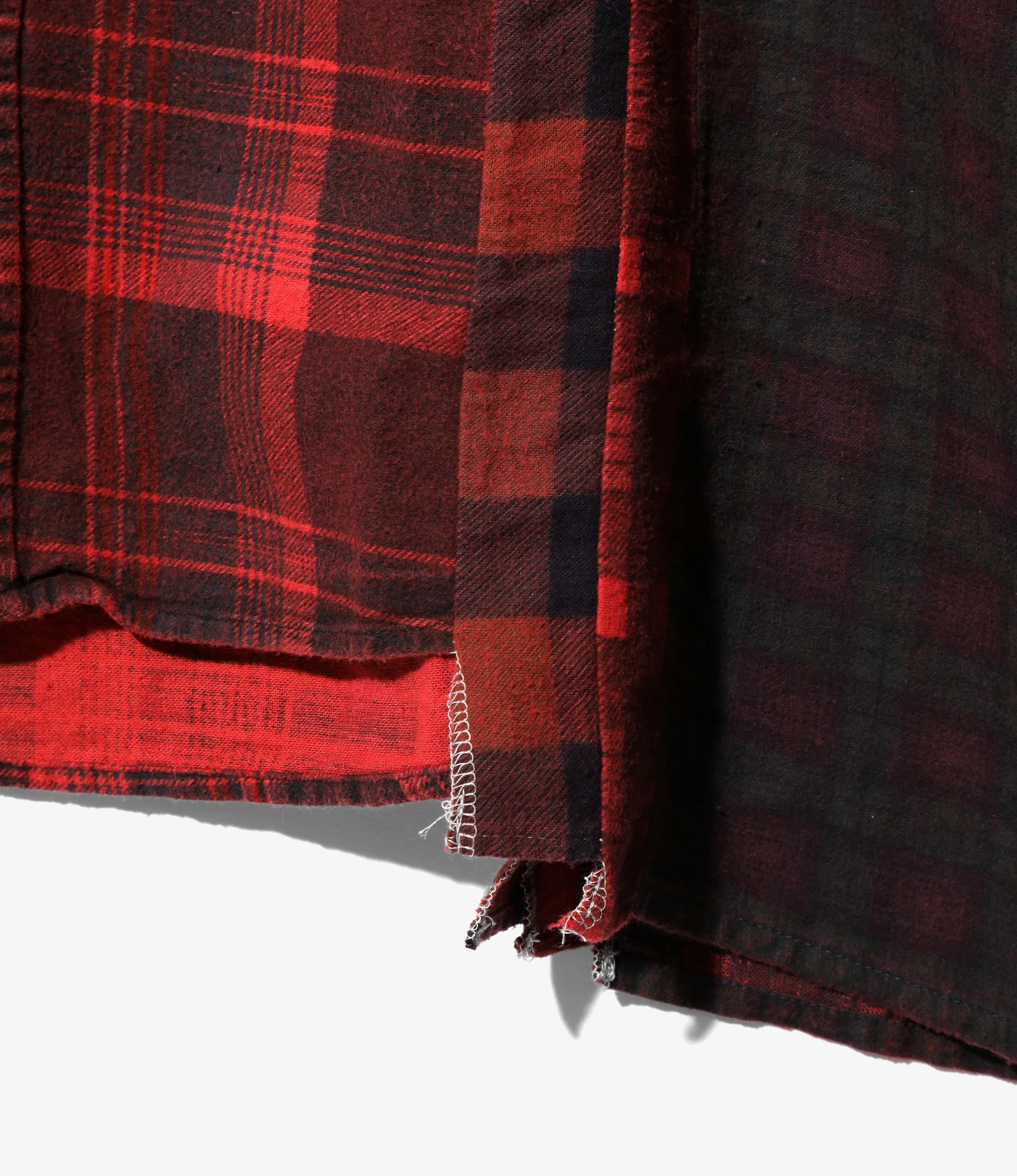 Flannel Shirt -> 7 Cuts Wide Shirt / Over Dye - Red - Image 3