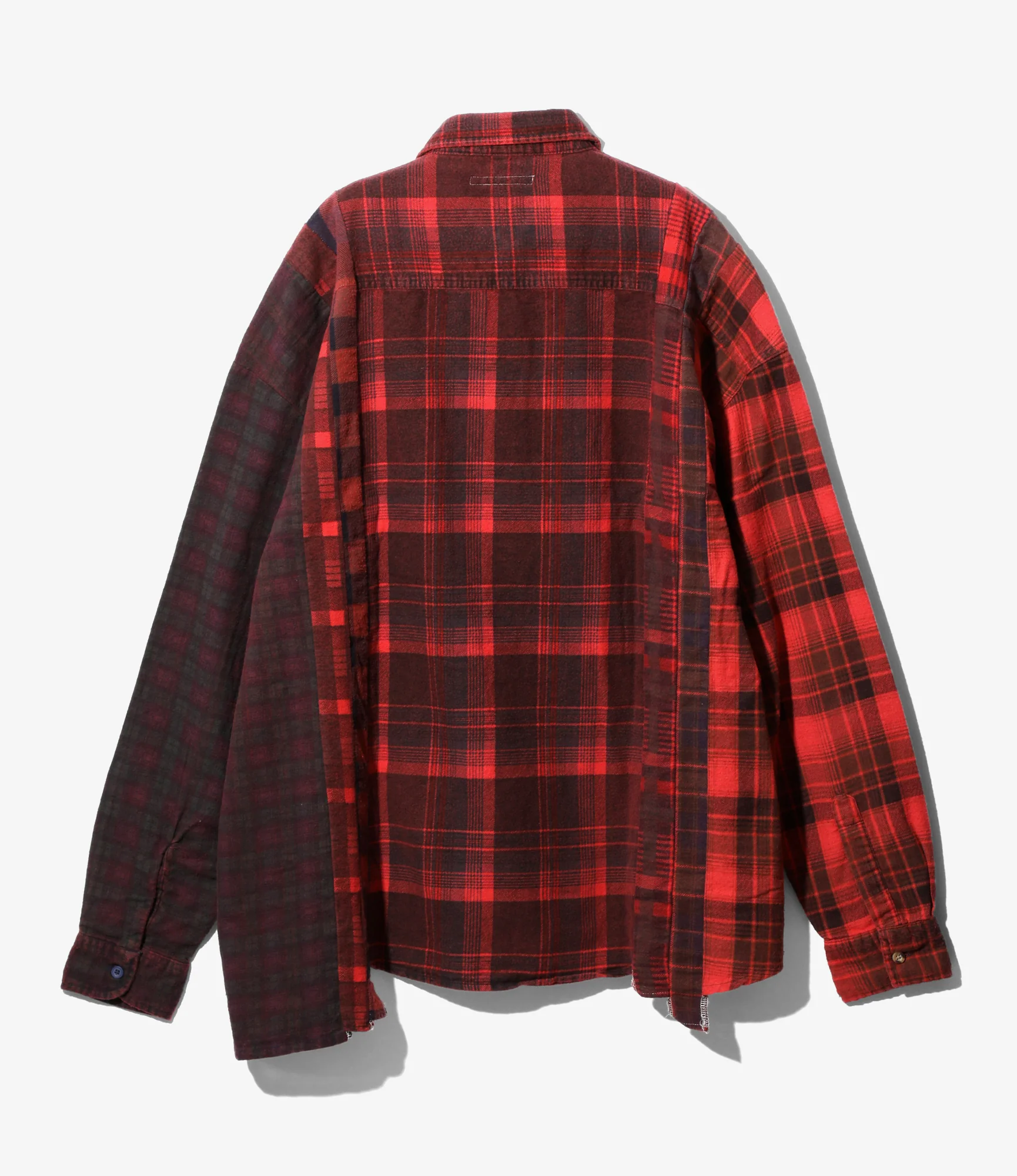 Flannel Shirt -> 7 Cuts Wide Shirt / Over Dye - Red - Image 4