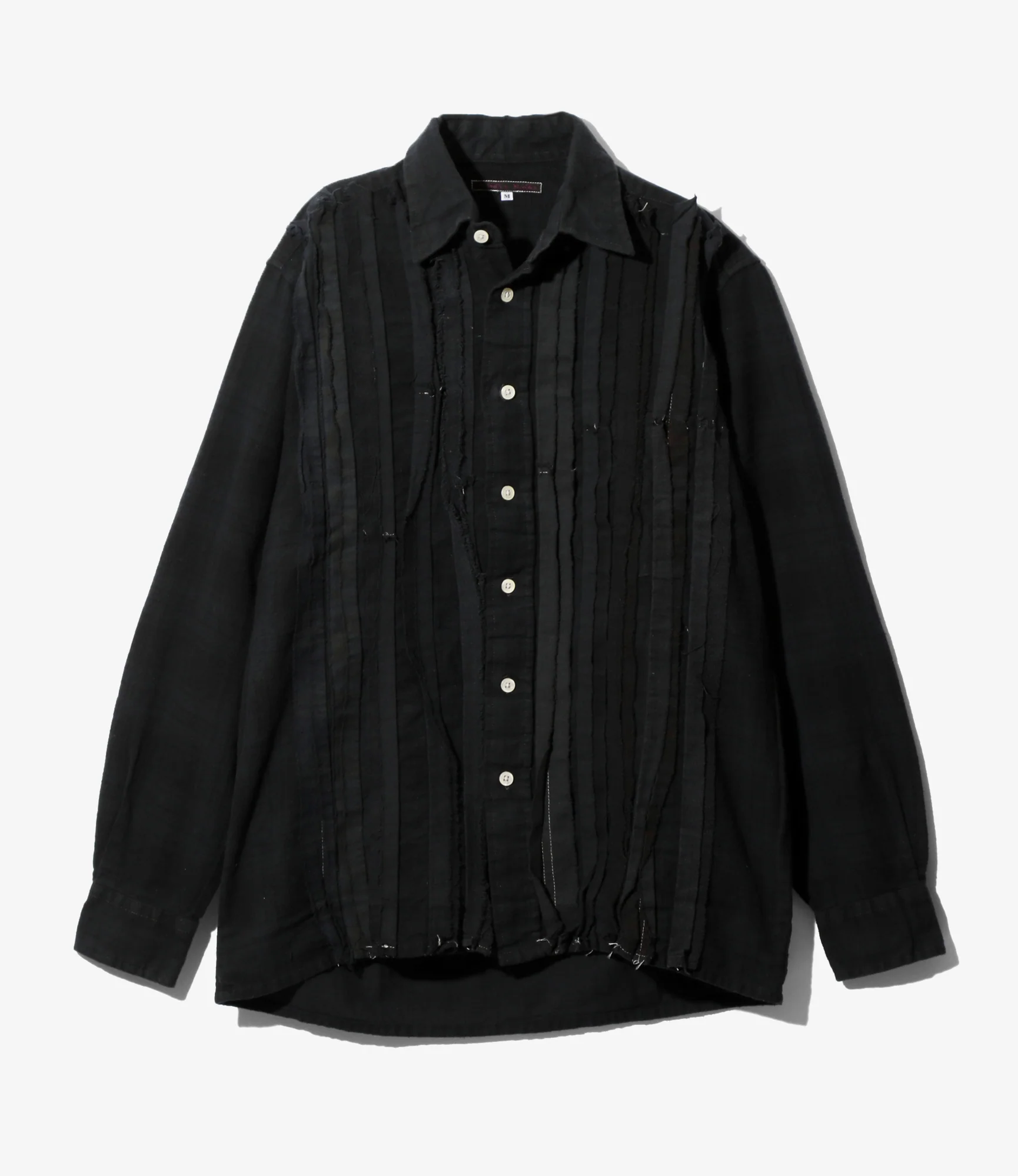 Flannel Shirt -> Ribbon Shirt / Over Dye - Black