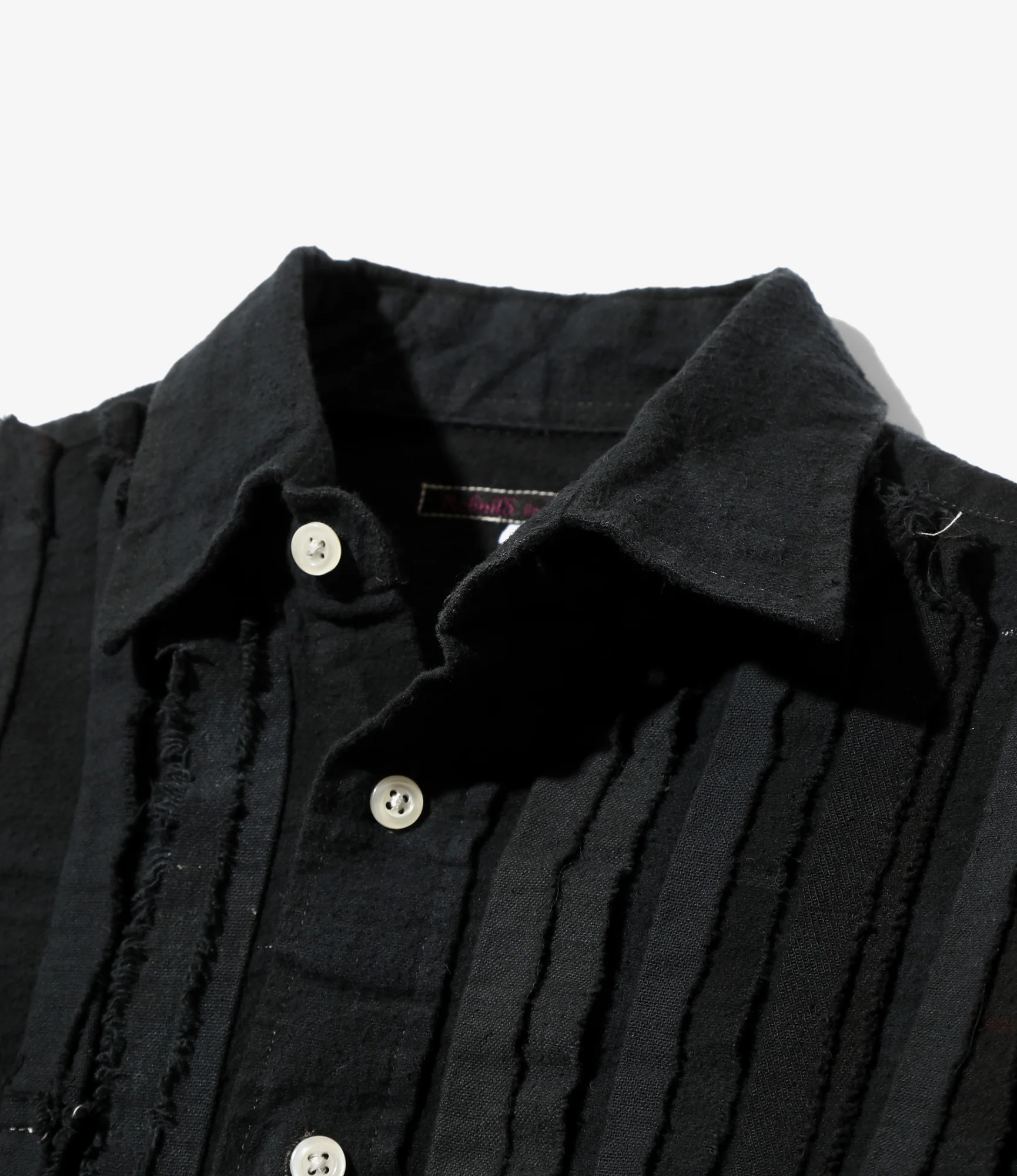 Flannel Shirt -> Ribbon Shirt / Over Dye - Black - Image 2