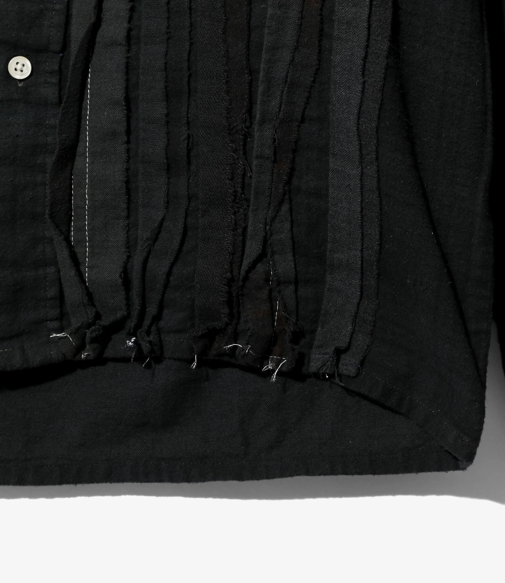 Flannel Shirt -> Ribbon Shirt / Over Dye - Black - Image 3