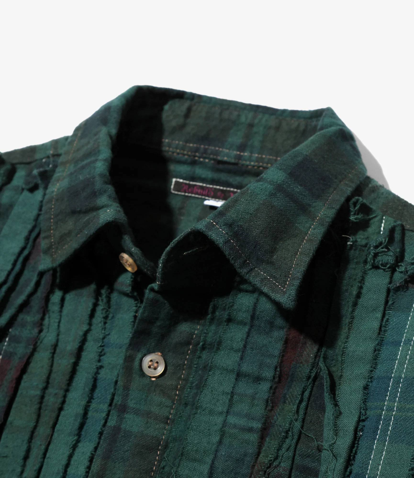 Flannel Shirt -> Ribbon Shirt / Over Dye - Dk.Green - Image 2