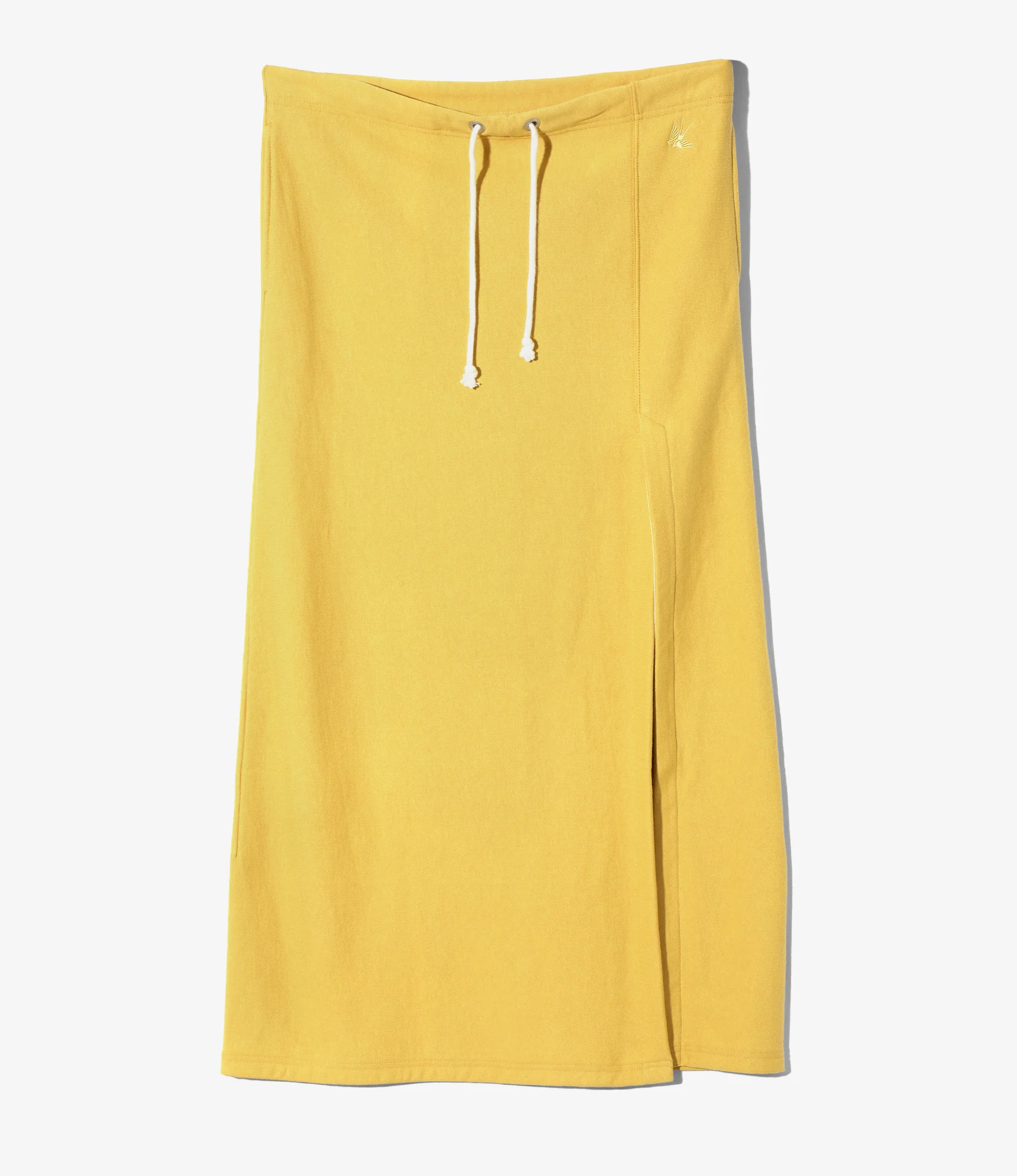 Deep Slit Skirt - Yellow - French Terry