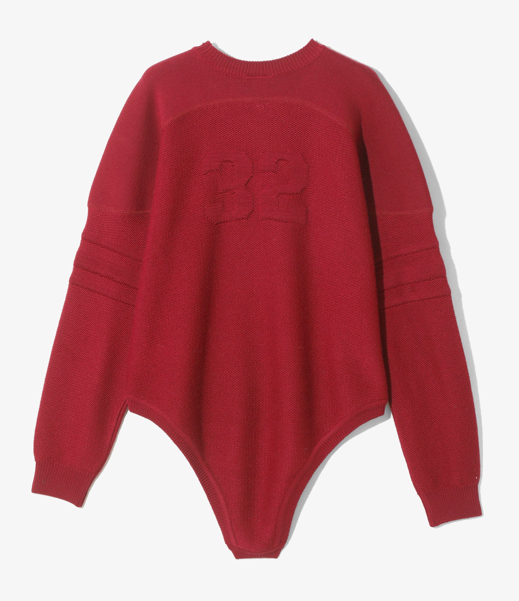 Embossed Bodysuit Sweater - Red - Image 4