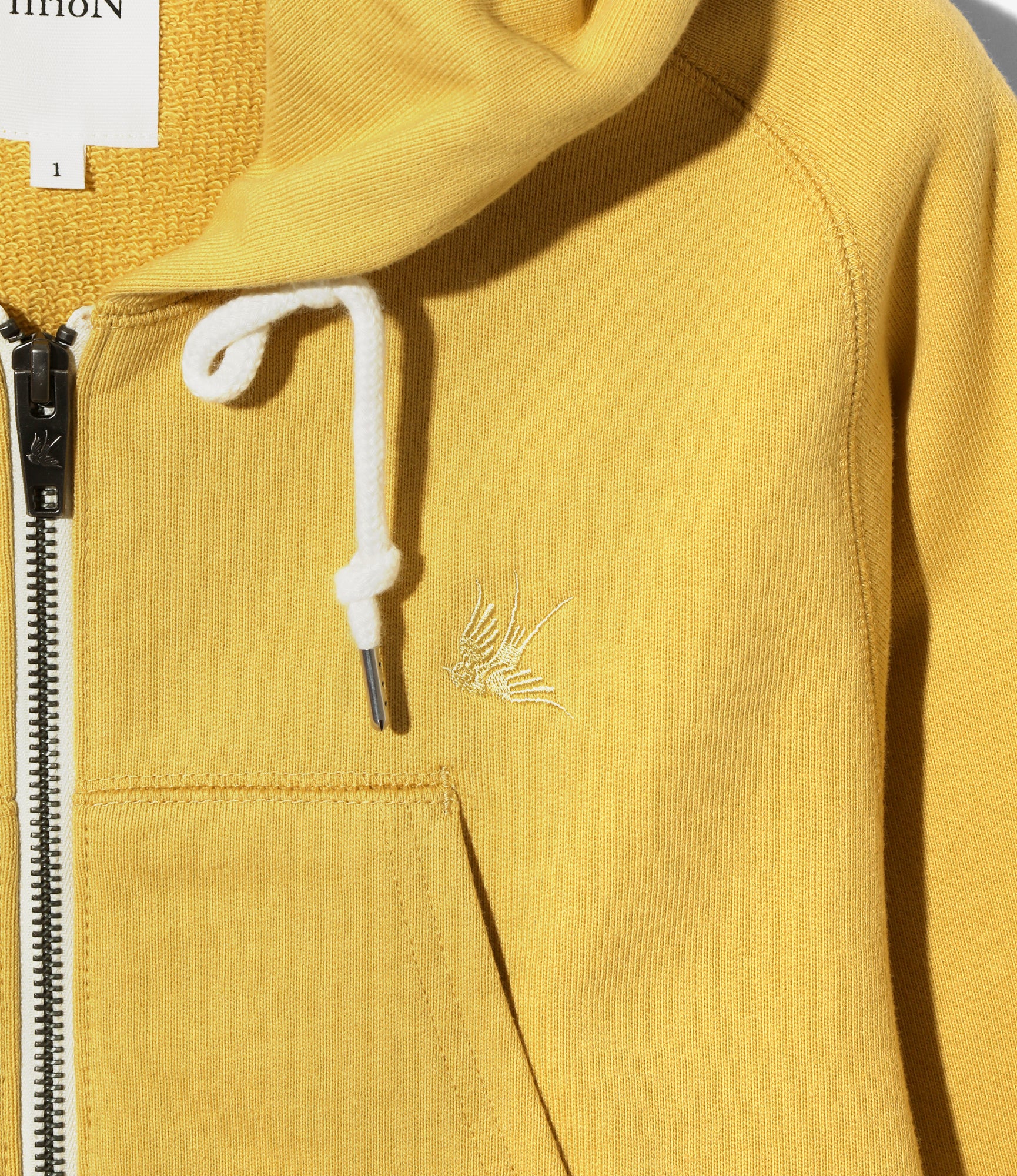 Hoody Sweatshirt - Yellow - French Terry - Image 2