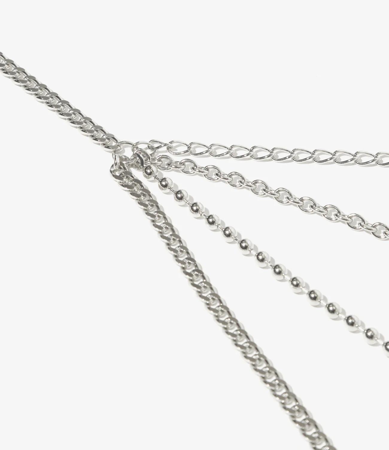 Multi Long Necklace - Silver - Chain - Image 2