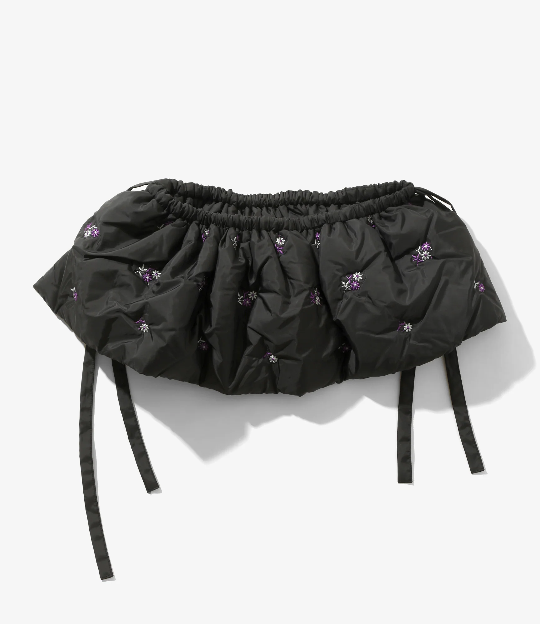 Padded Variation Apron - Black - Original Floral Embroidery