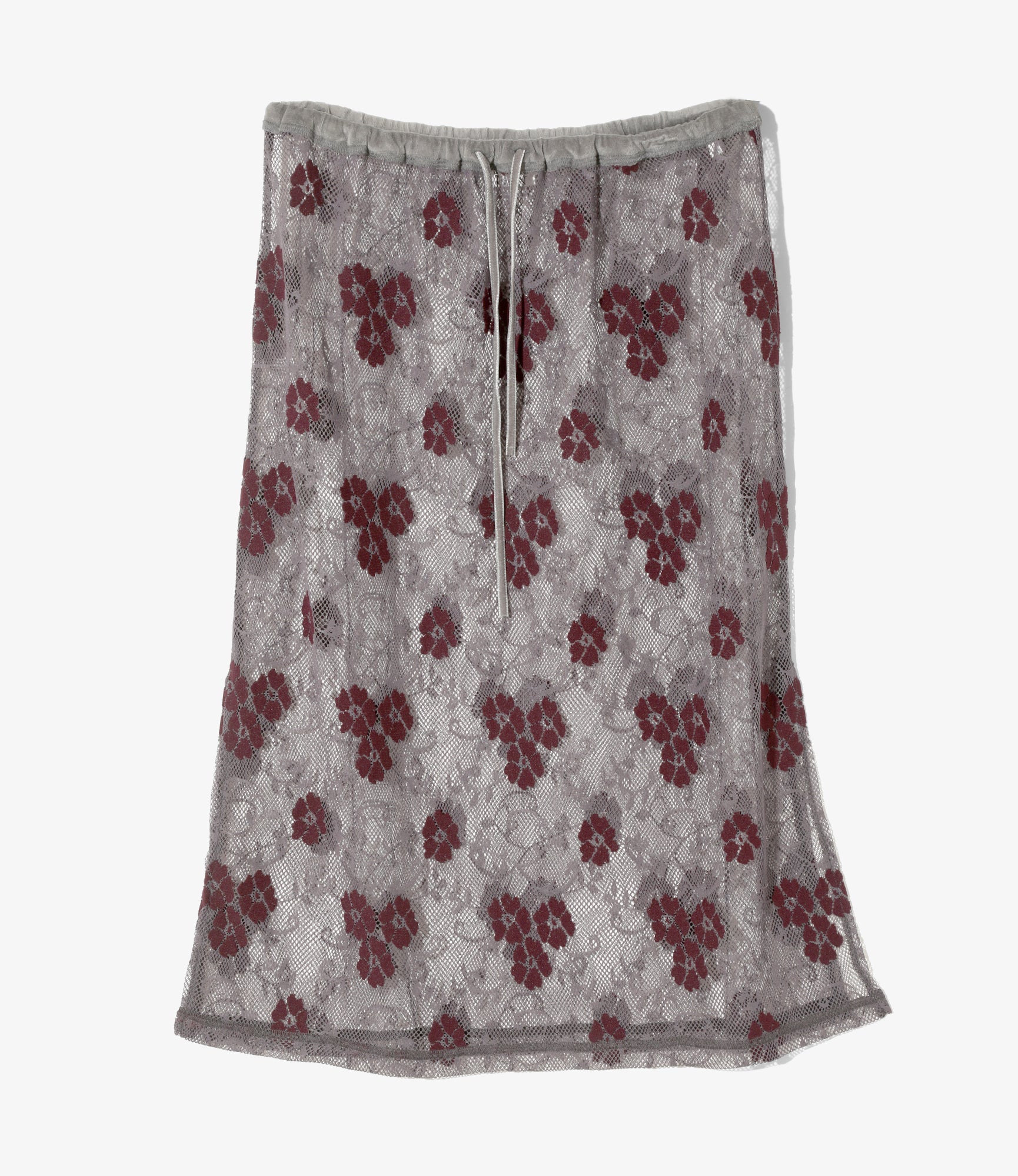 Pencil Skirt - Grey - Flower Lace