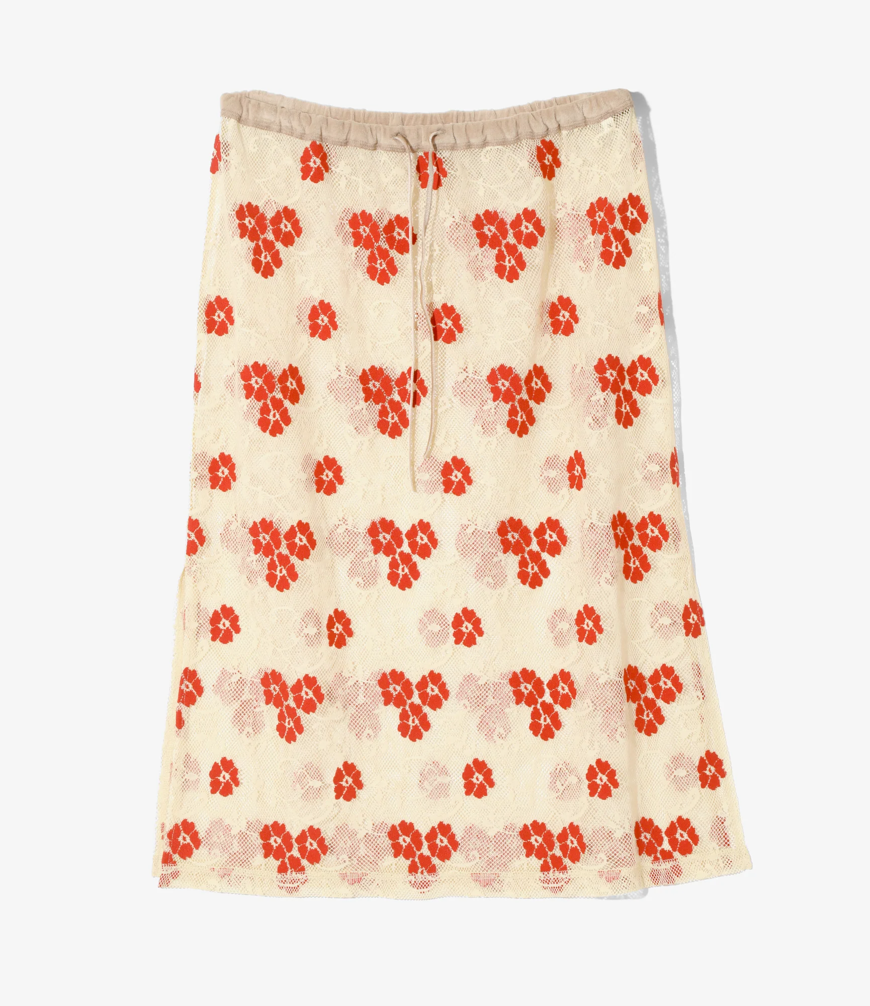 Pencil Skirt - Ivory - Flower Lace