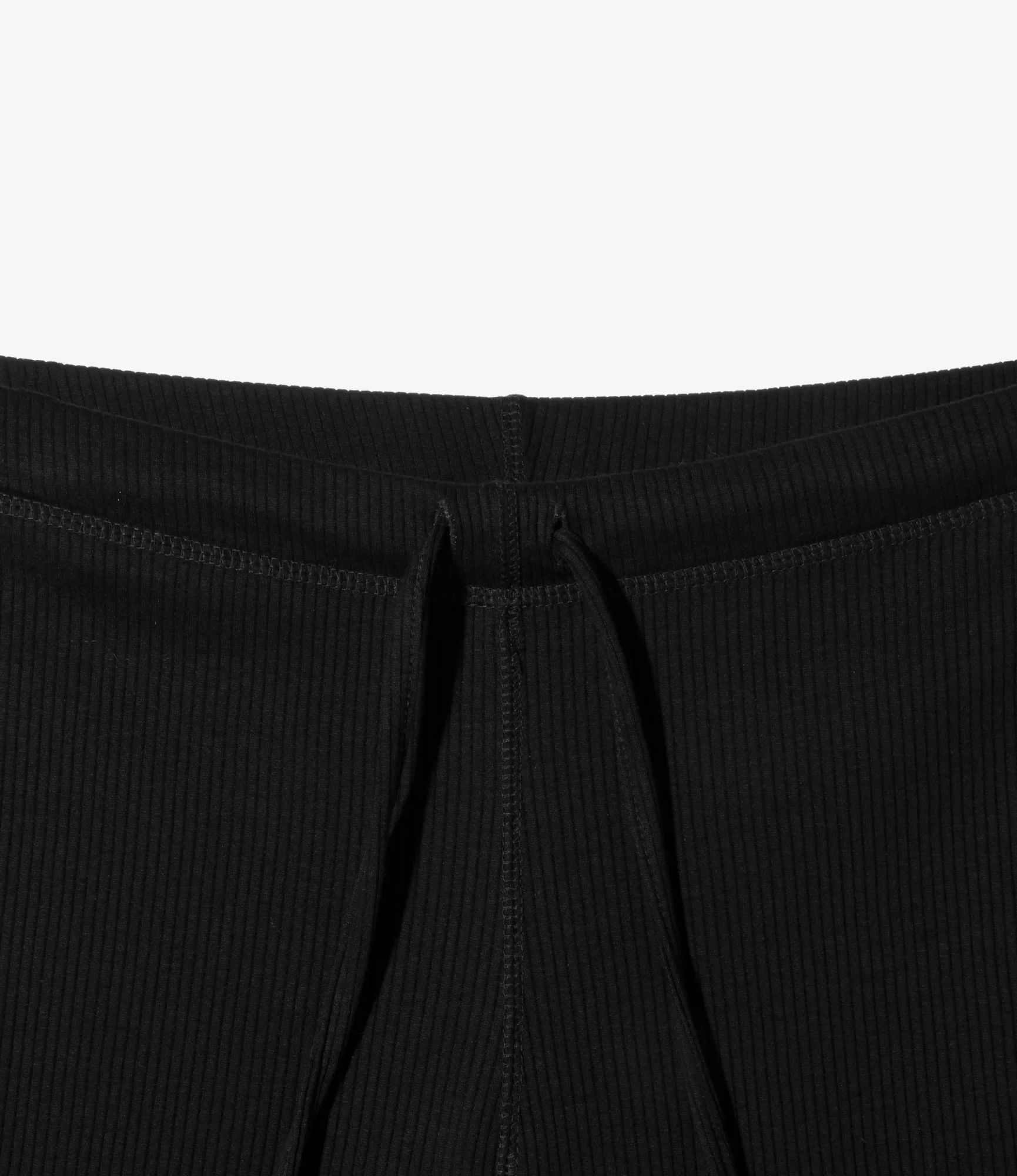 Ribbed Frill Pants - Black - Image 2